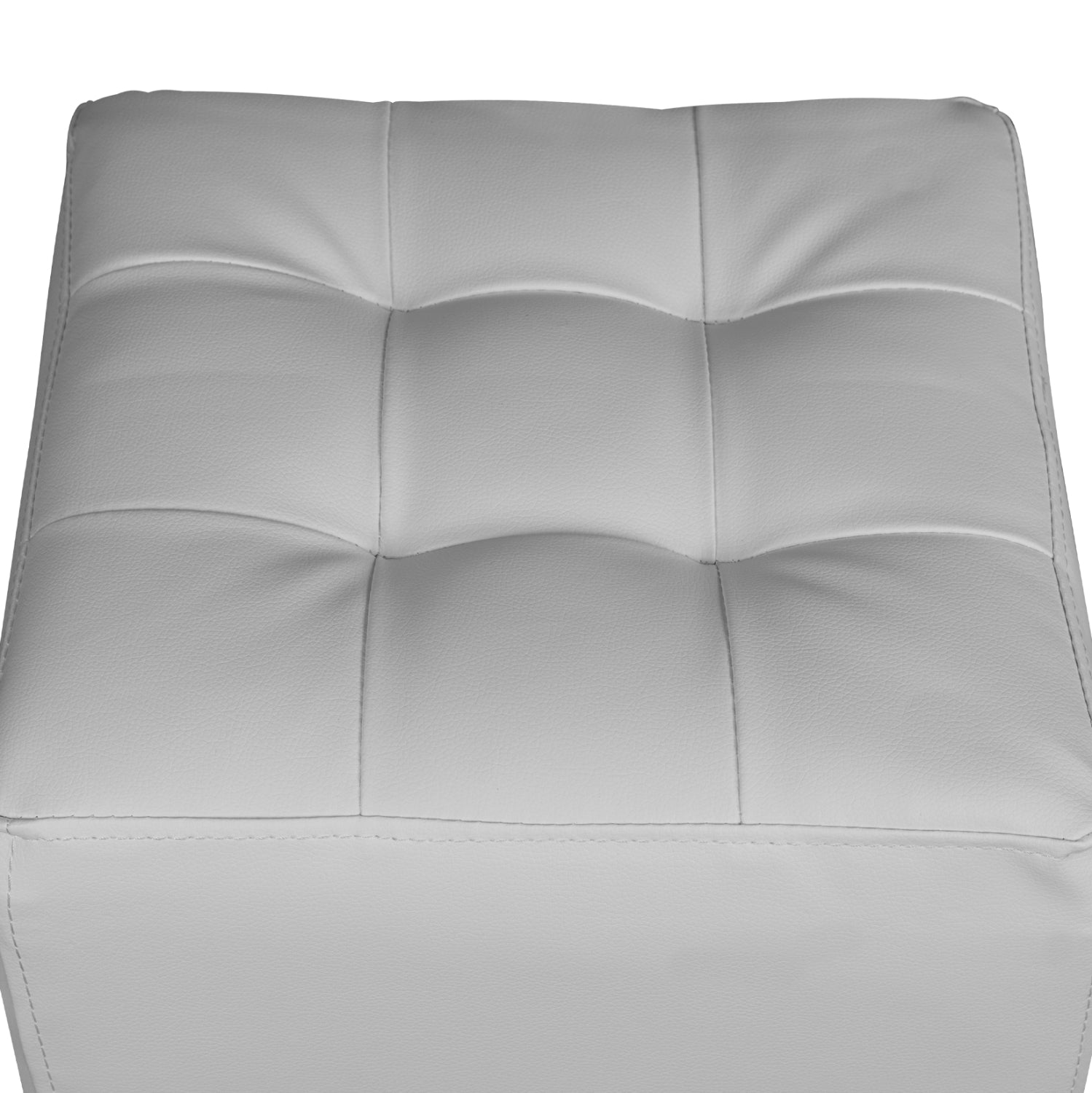 Табуретка 37х37х35см с pu бял пънк