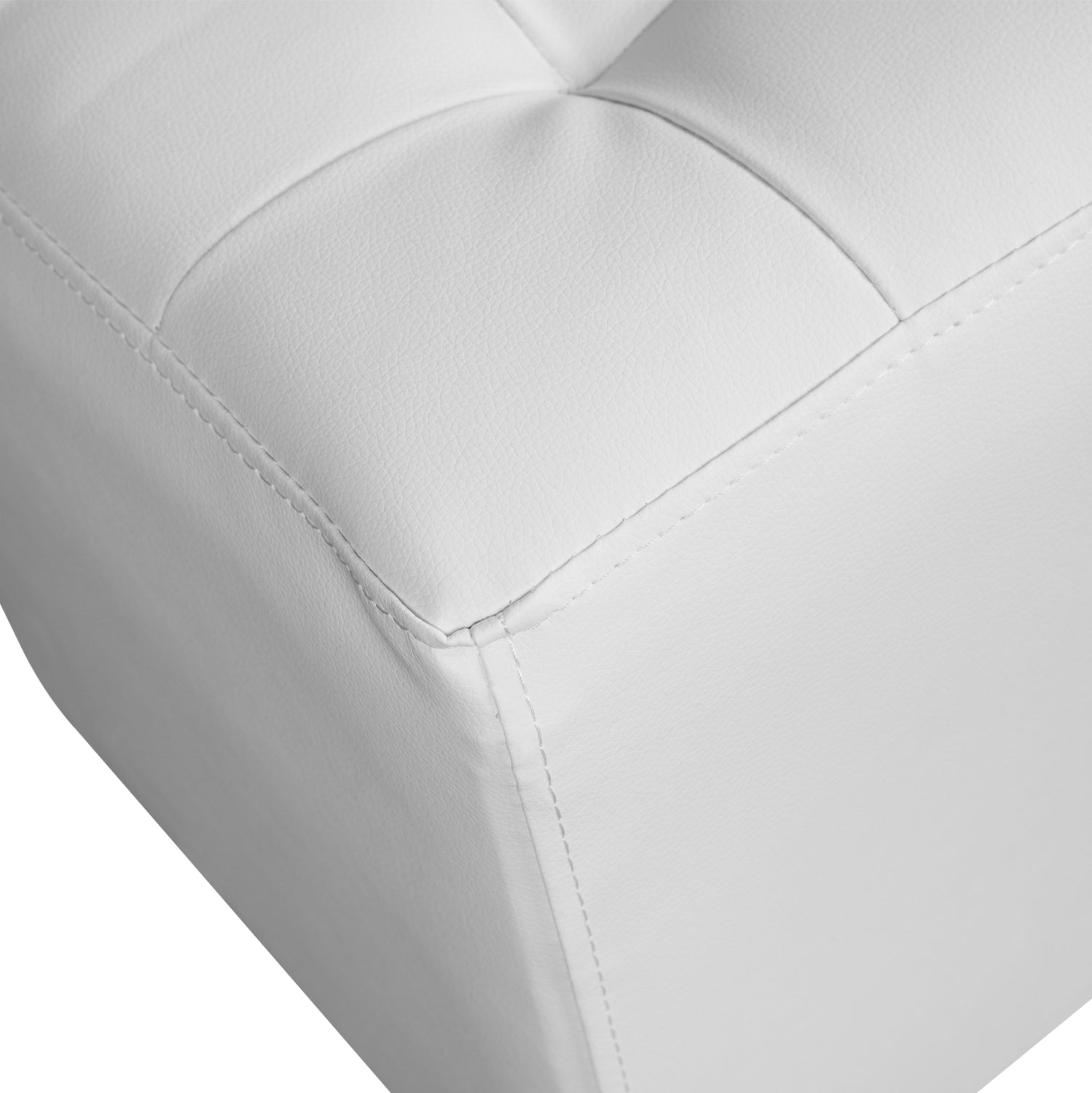 Табуретка 37х37х35см с pu бял пънк