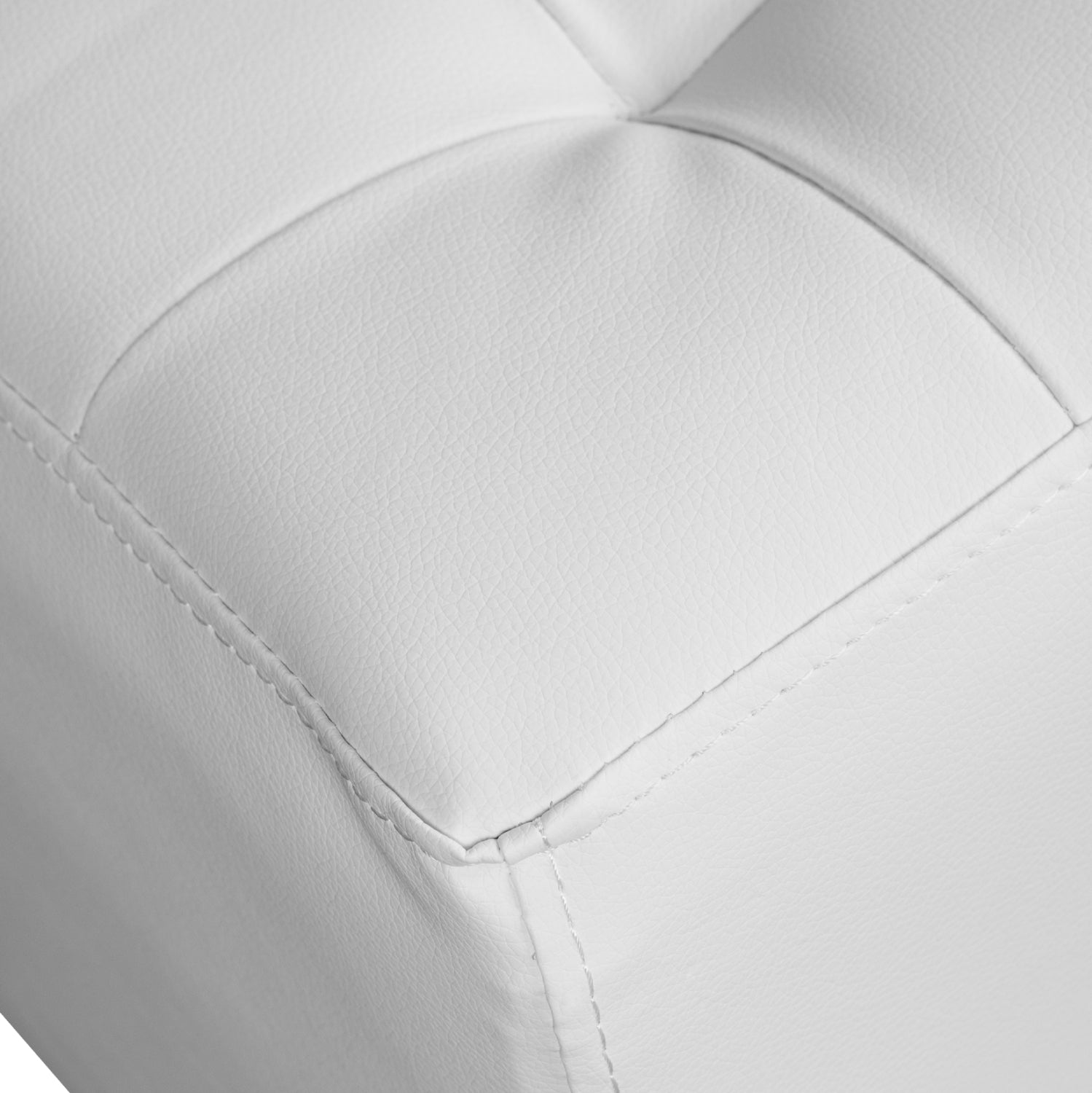 Табуретка 37х37х35см с pu бял пънк