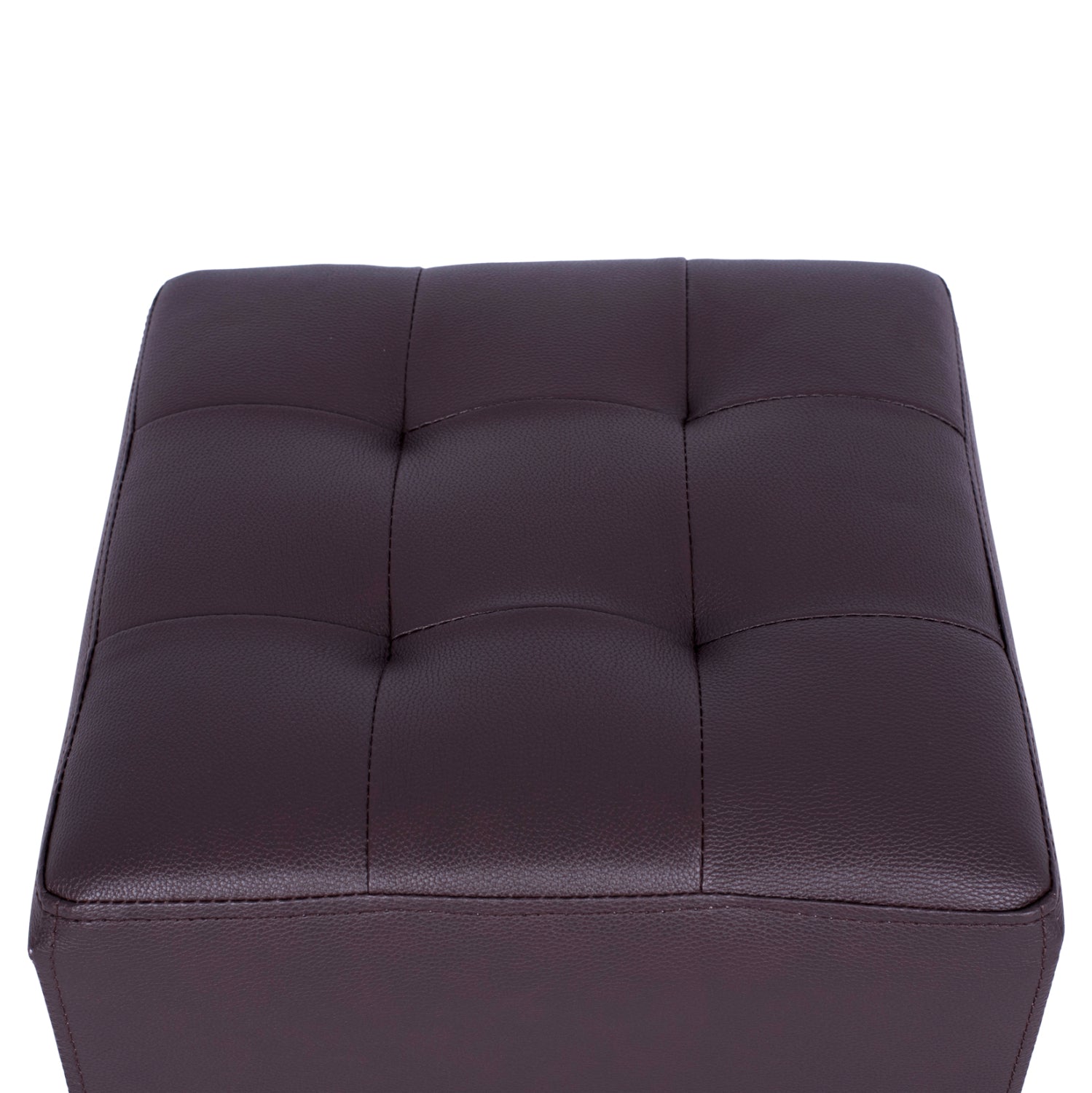 Пънк кафява pu табуретка 37x37x35см