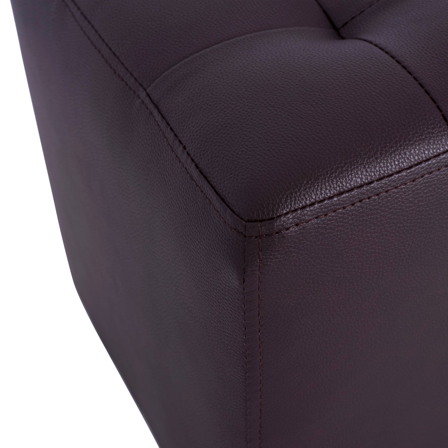 Пънк кафява pu табуретка 37x37x35см