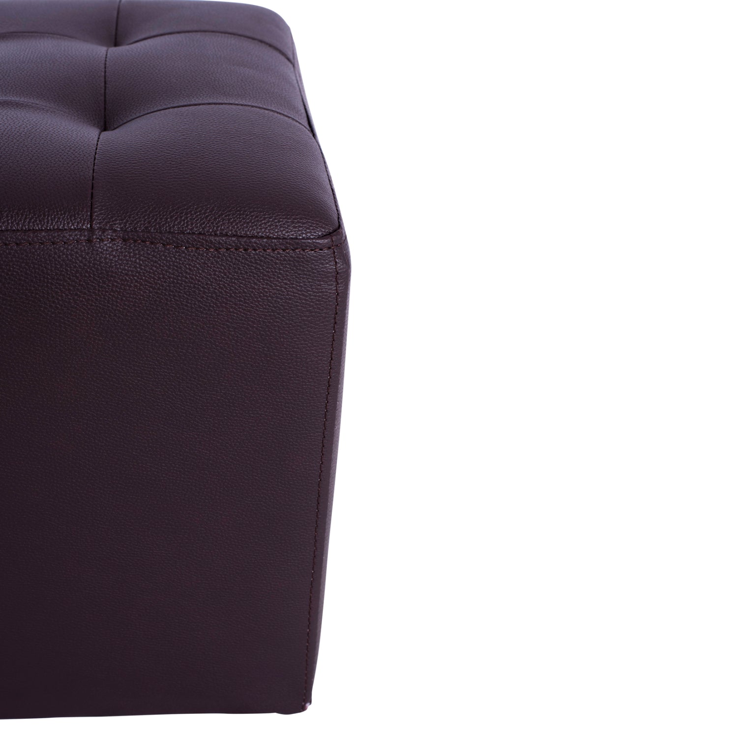 Пънк кафява pu табуретка 37x37x35см