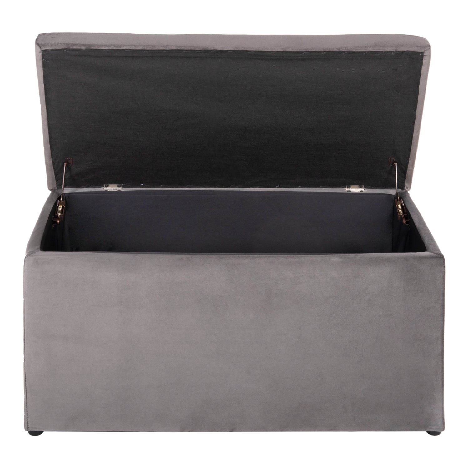 Табуретка-багажник с място за съхранение пънк сиво кадифе 90x50x50см.