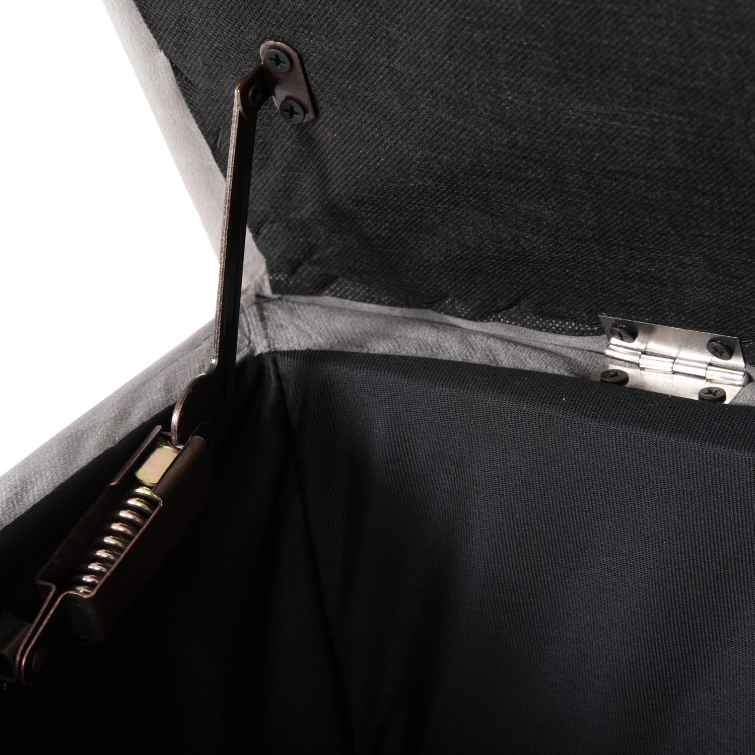 Табуретка-багажник с място за съхранение пънк сиво кадифе 90x50x50см.