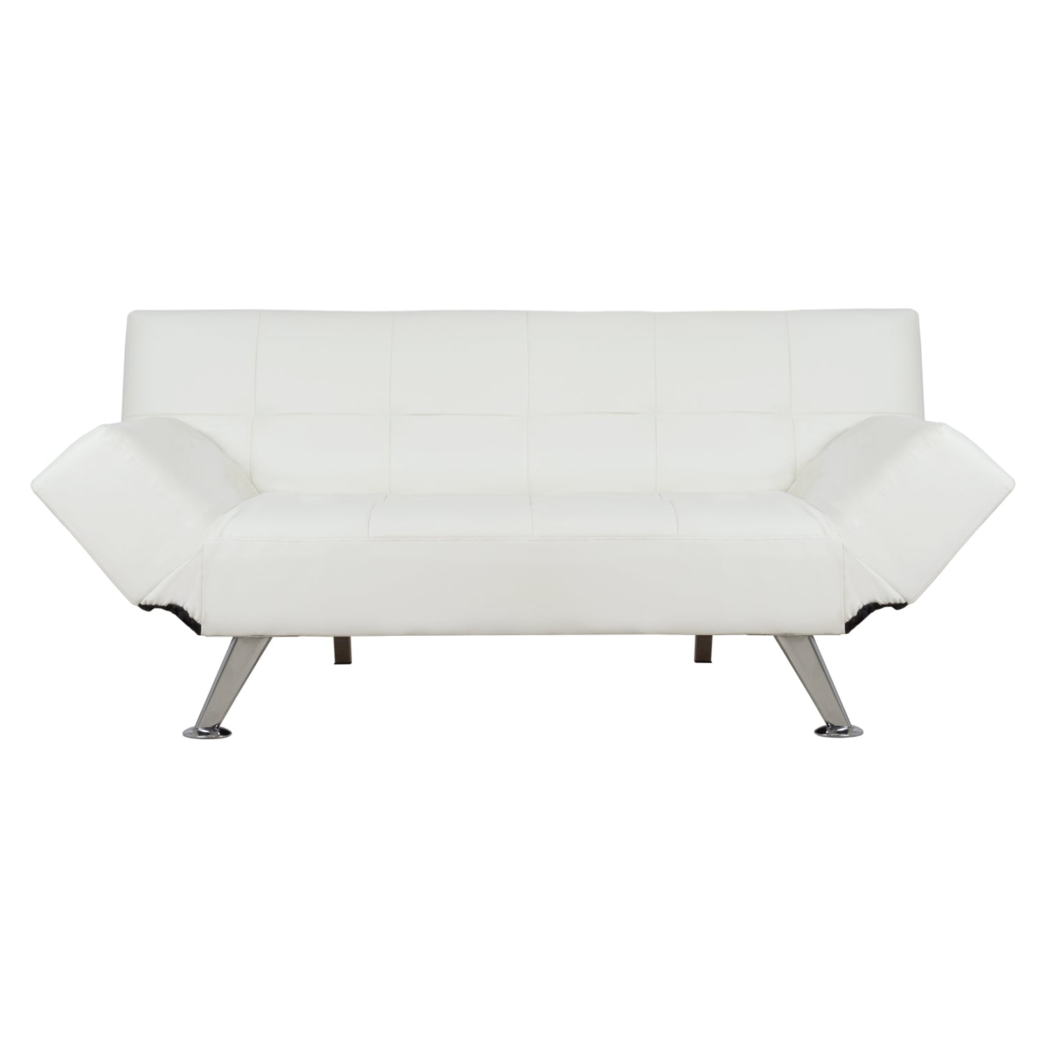Разтегателен диван ТHOM със сгъваеми подлакътници, бял, pu, 189x93x82см