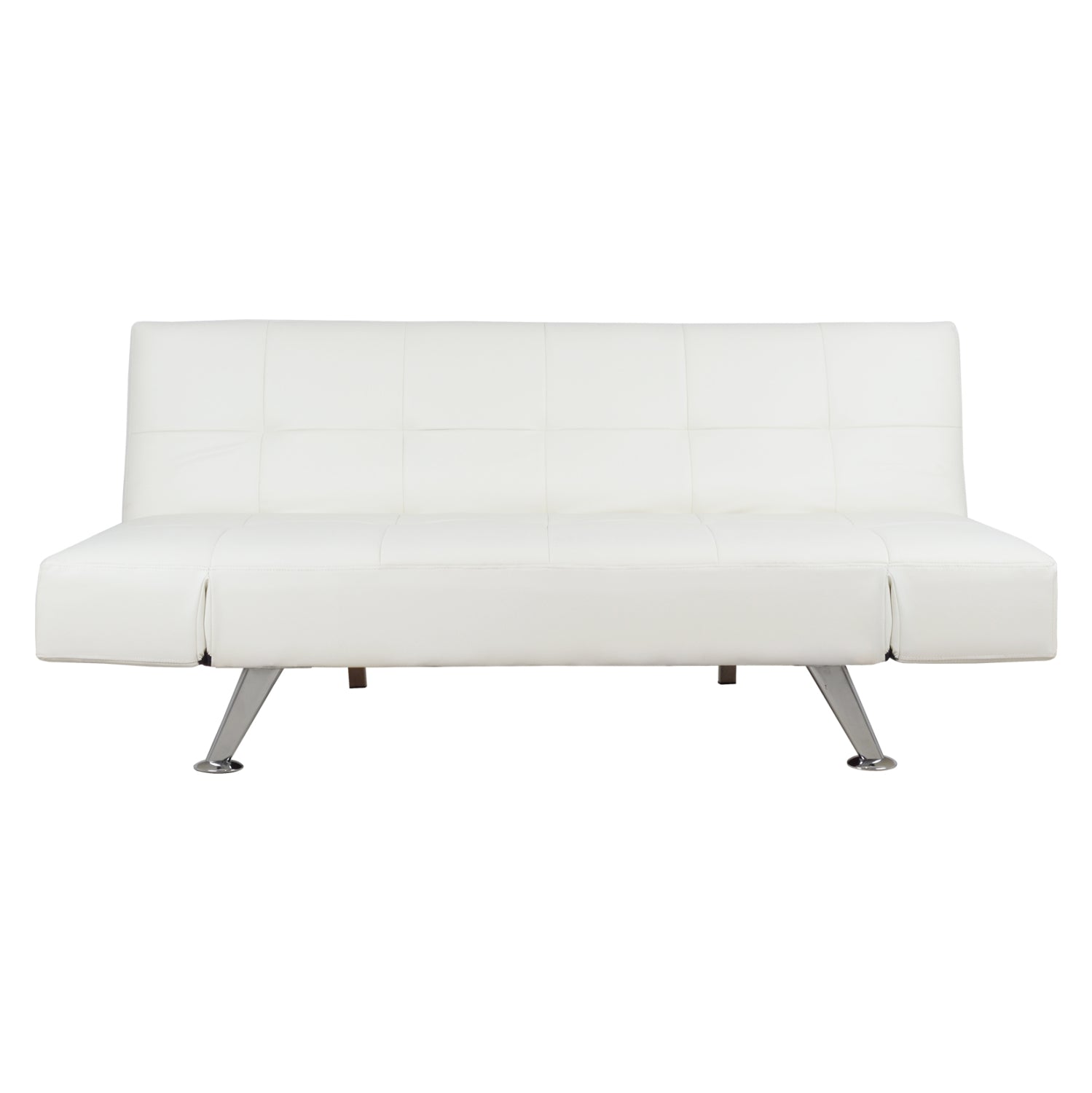 Разтегателен диван ТHOM със сгъваеми подлакътници, бял, pu, 189x93x82см