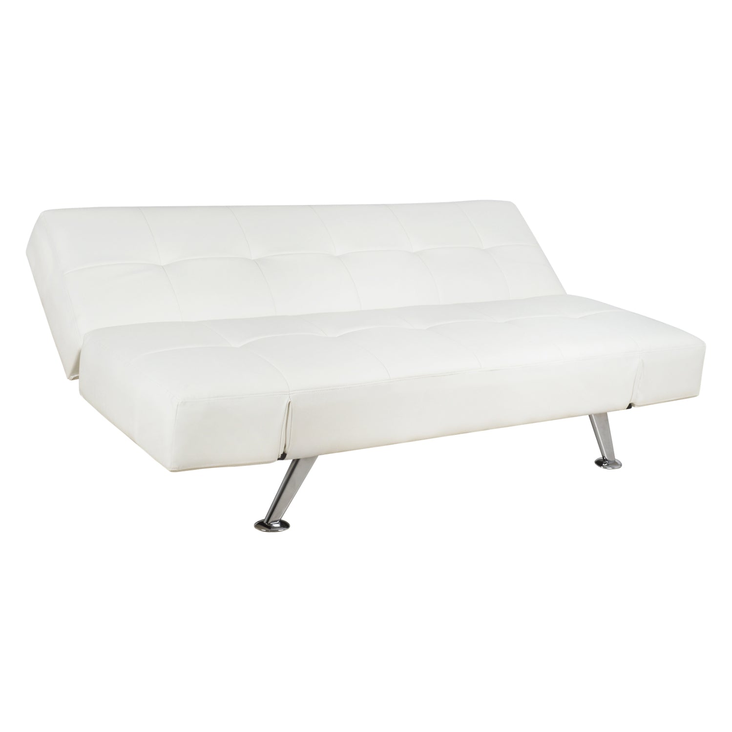Разтегателен диван ТHOM със сгъваеми подлакътници, бял, pu, 189x93x82см