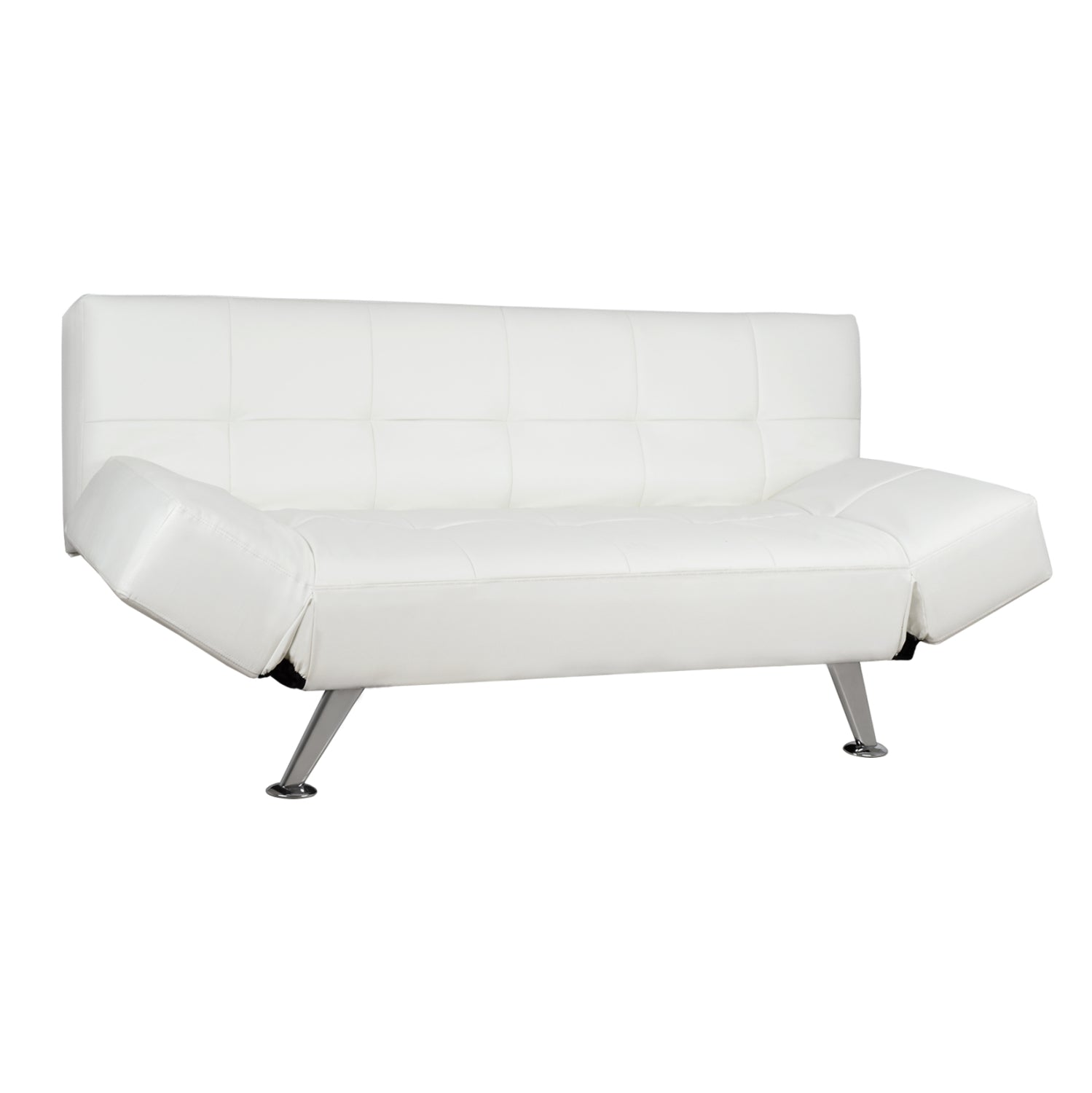 Разтегателен диван ТHOM със сгъваеми подлакътници, бял, pu, 189x93x82см