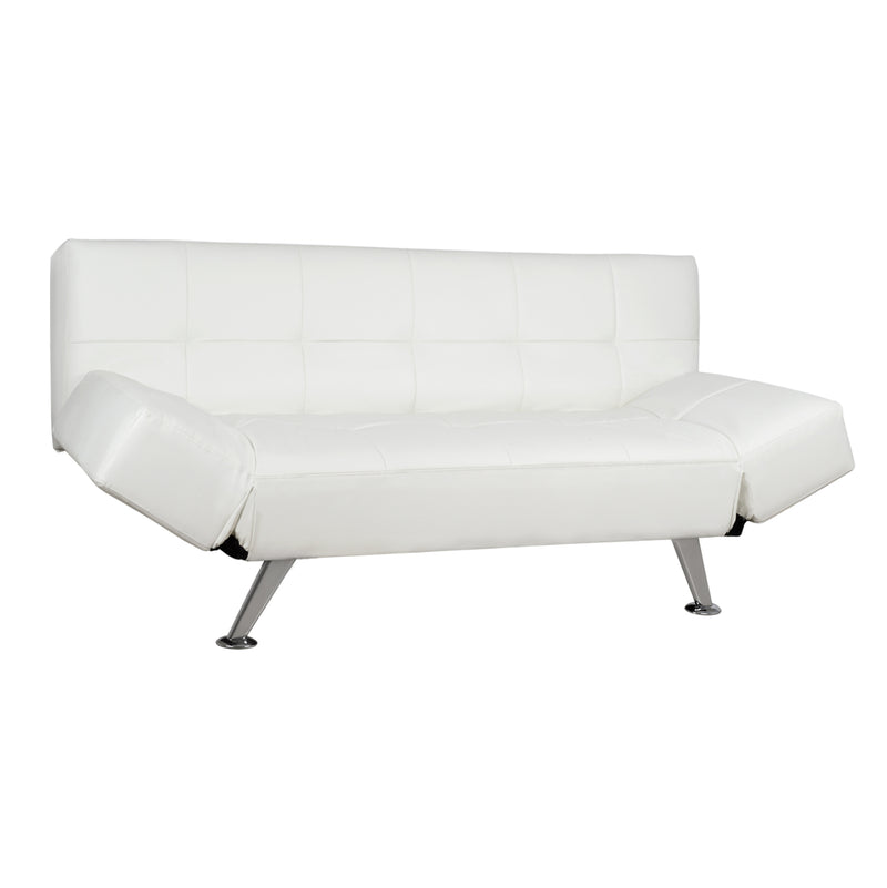 Разтегателен диван ТHOM със сгъваеми подлакътници, бял, pu, 189x93x82см