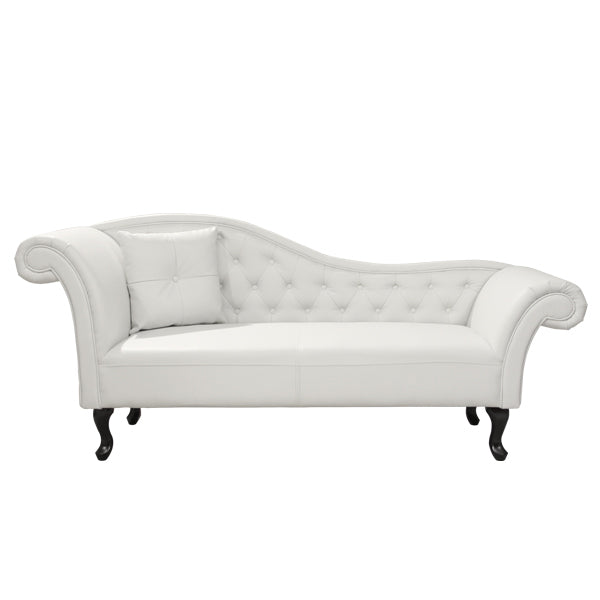 Диван-лежанка CHESTERFIELD  бял цвят 190х61х84