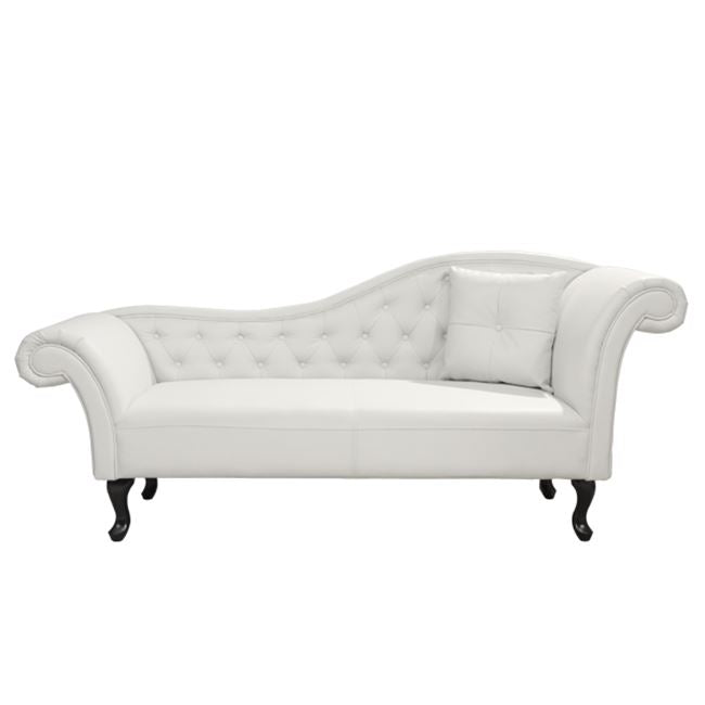 Диван-лежанка CHESTERFIELD - бял цвят 190х61х84