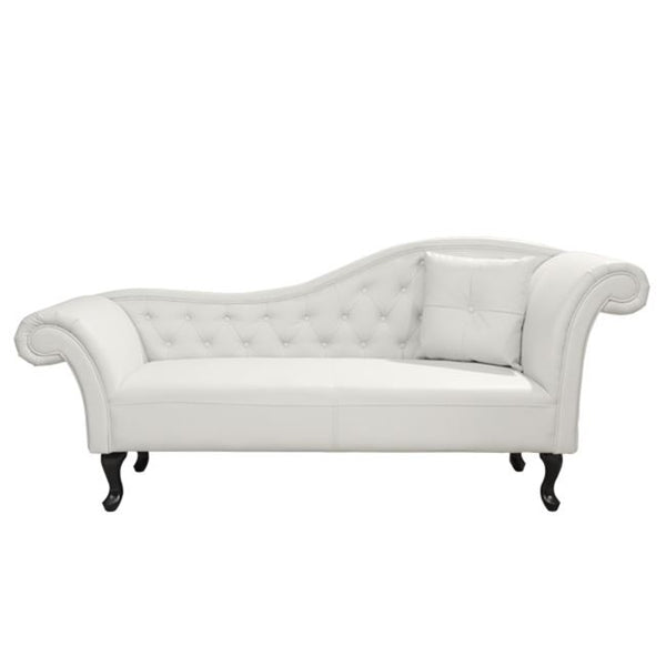 Диван-лежанка CHESTERFIELD - бял цвят 190х61х84