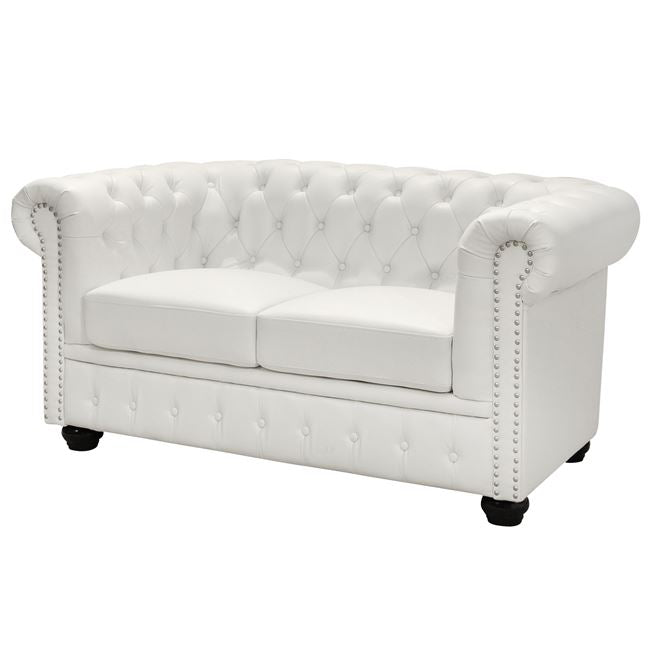 Диван CHESTERFIELD - бял цвят 155х90х73см