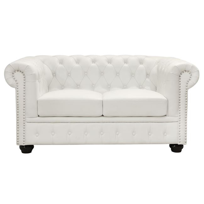 Диван CHESTERFIELD - бял цвят 155х90х73см