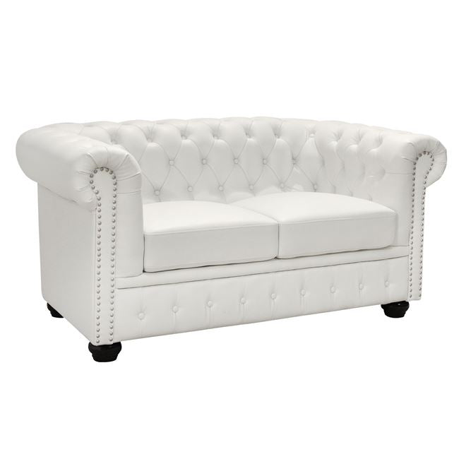Диван CHESTERFIELD - бял цвят 155х90х73см