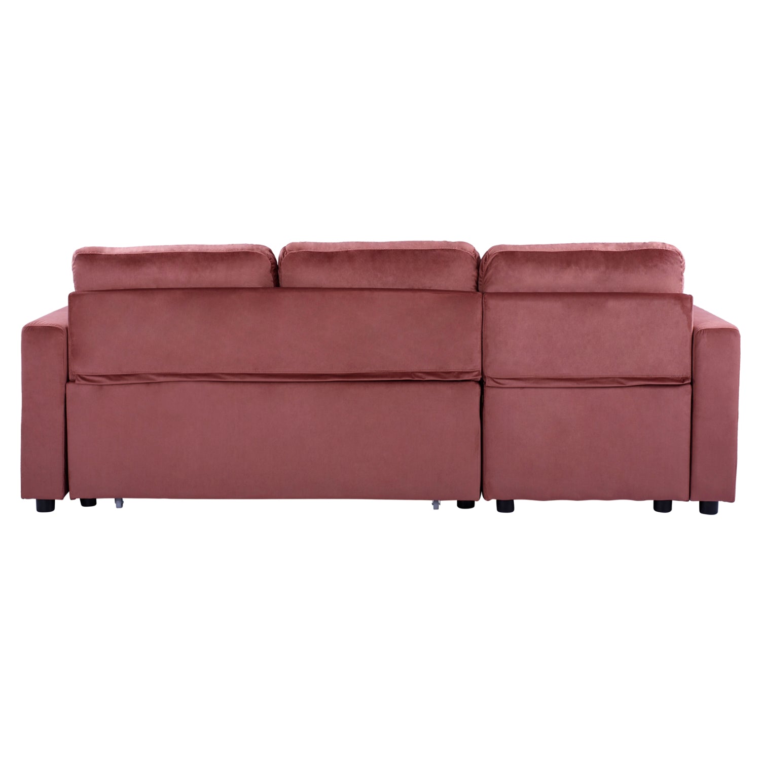 Ъглов диван с легло wayne 224x147x85см кадифена гнила ябълка