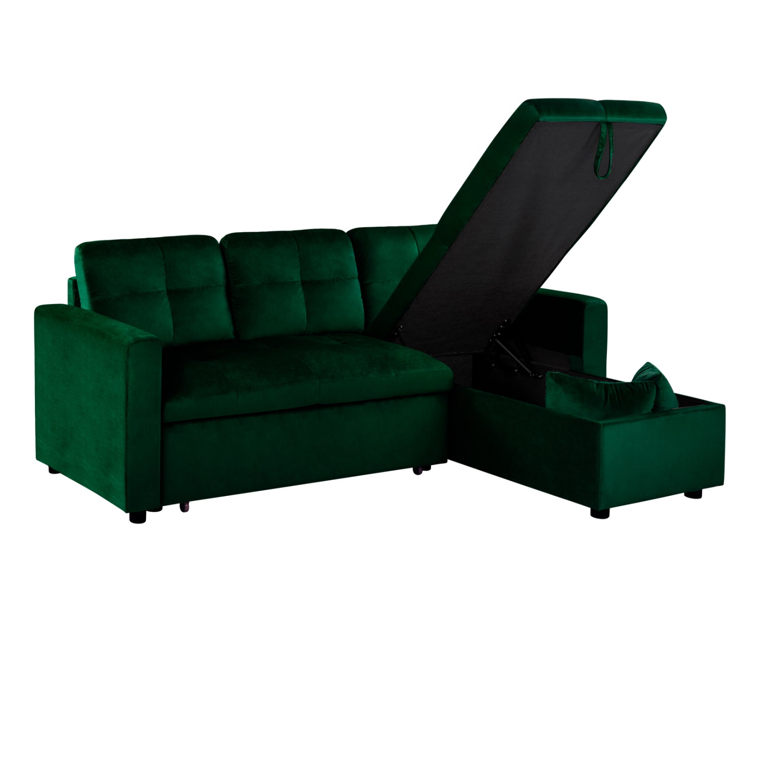 Ъглов разтегател Wayne 224x147x85см. кадифен кипарис