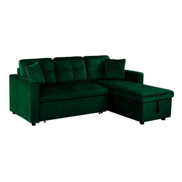 Ъглов разтегател Wayne 224x147x85см. кадифен кипарис