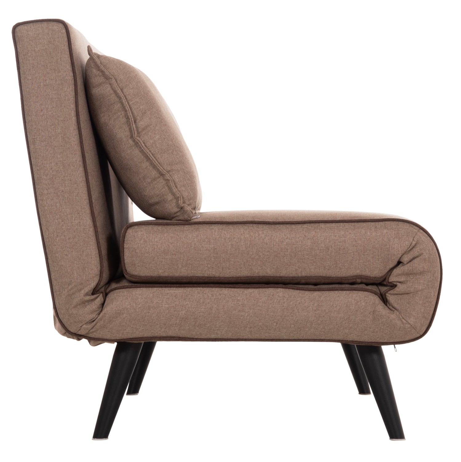 Разтегателен диван Аsma, тъмно бежов плат, 143x78x84см.