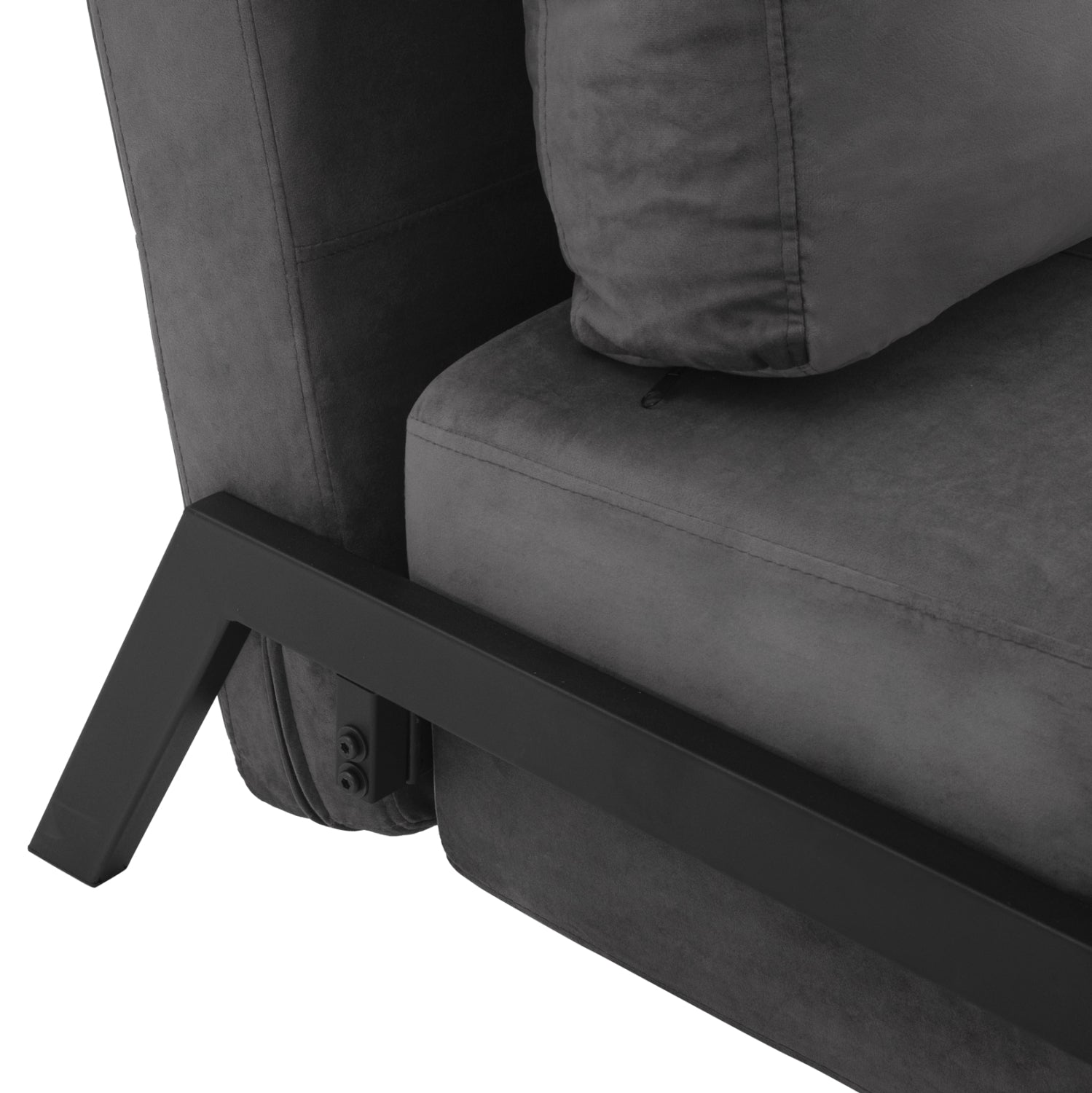 Легло-фотосел в сиво кадифе 95x92x66в см