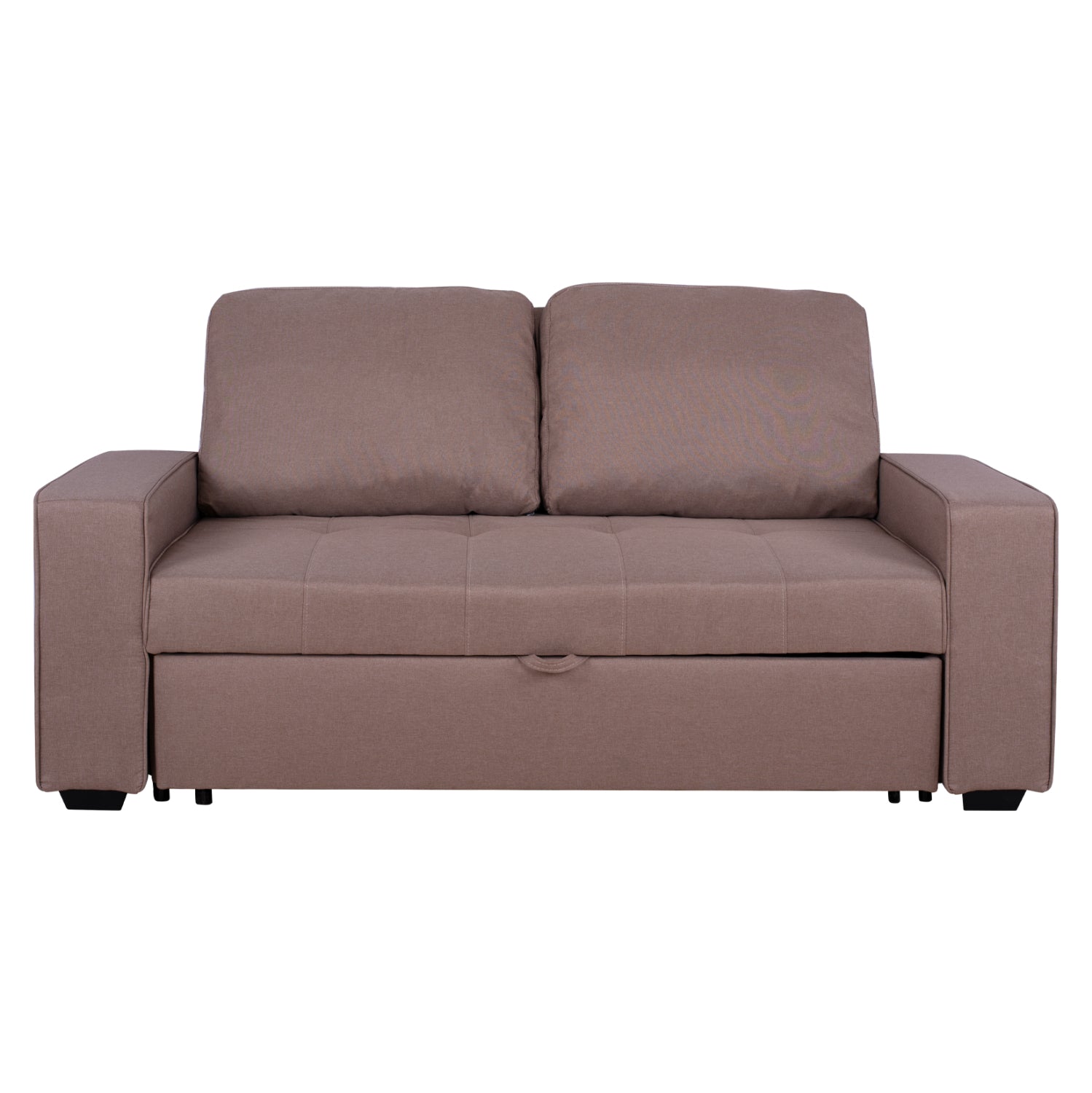 Разтегателен диван канна 2-местен с бежов плат 175x100x83 см