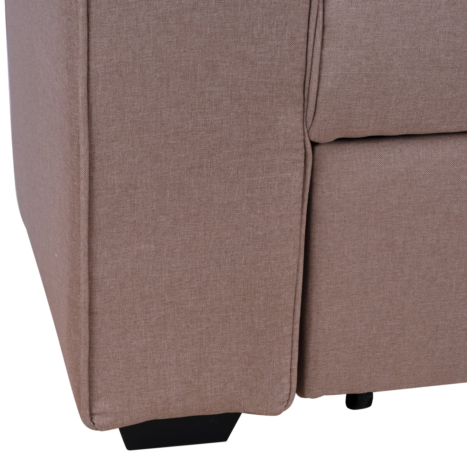 Разтегателен диван канна 2-местен с бежов плат 175x100x83 см