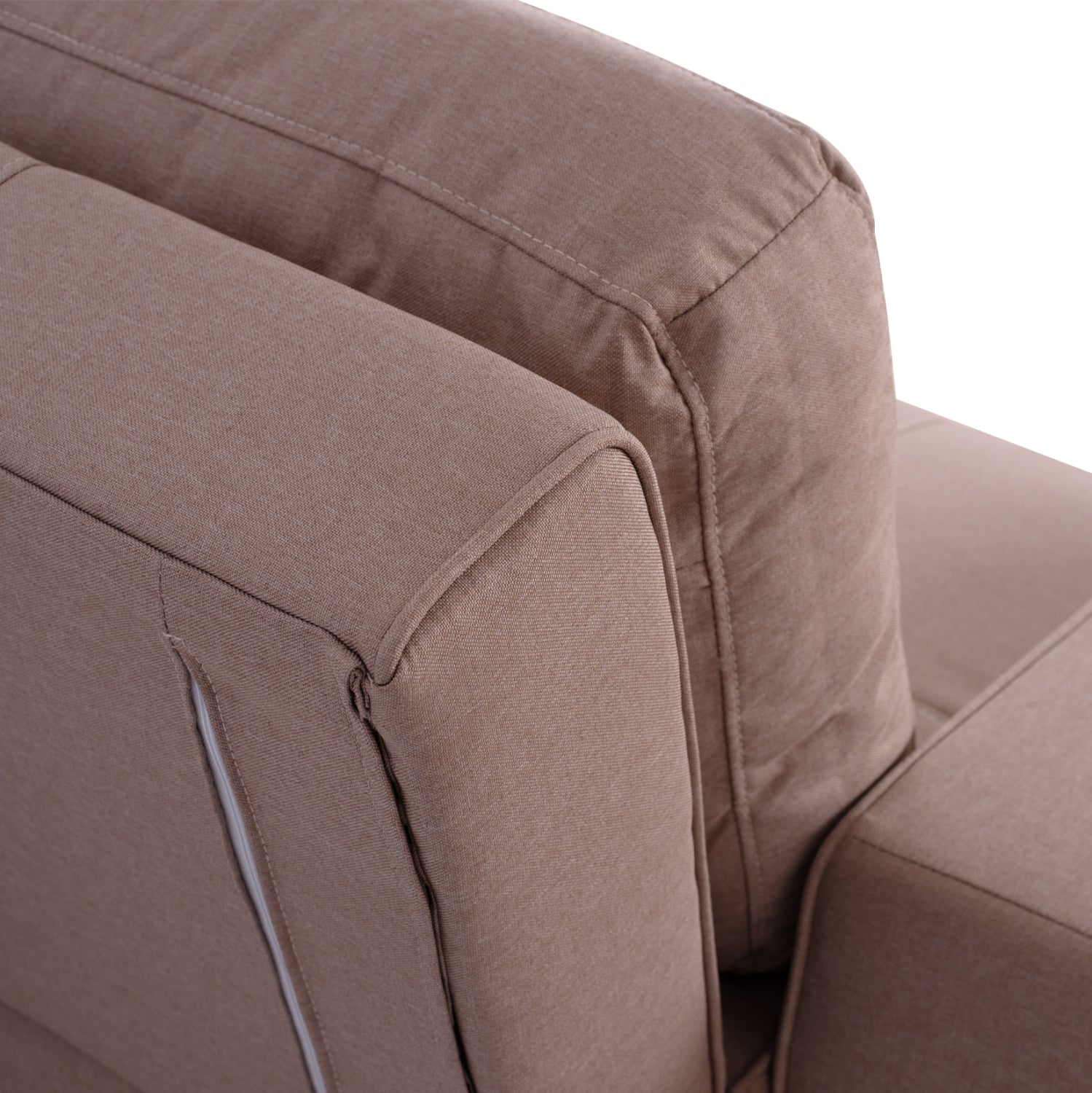 Разтегателен диван канна 2-местен с бежов плат 175x100x83 см