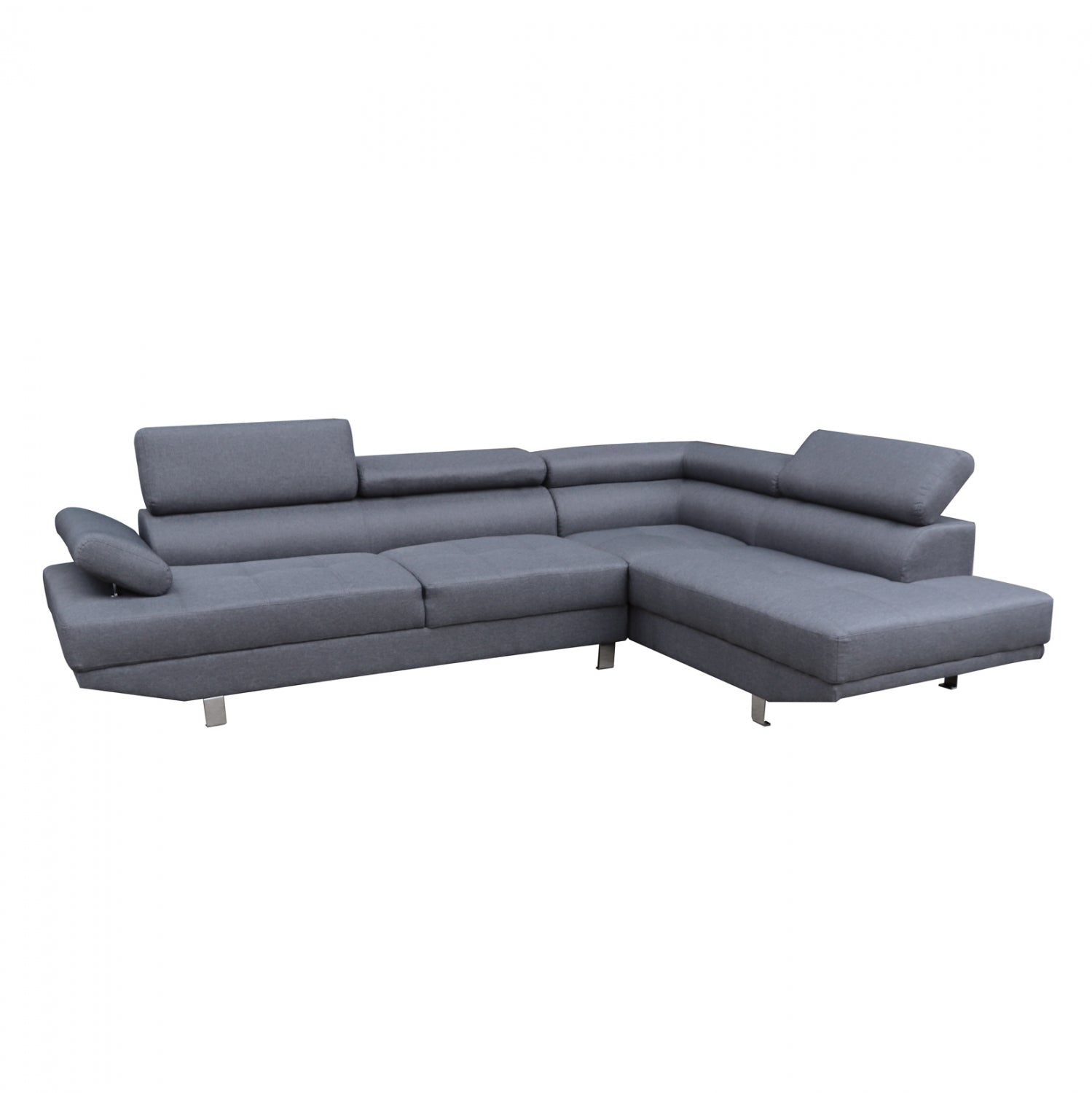 Десен ъглов диван GORO  сив плат 270x200x87см