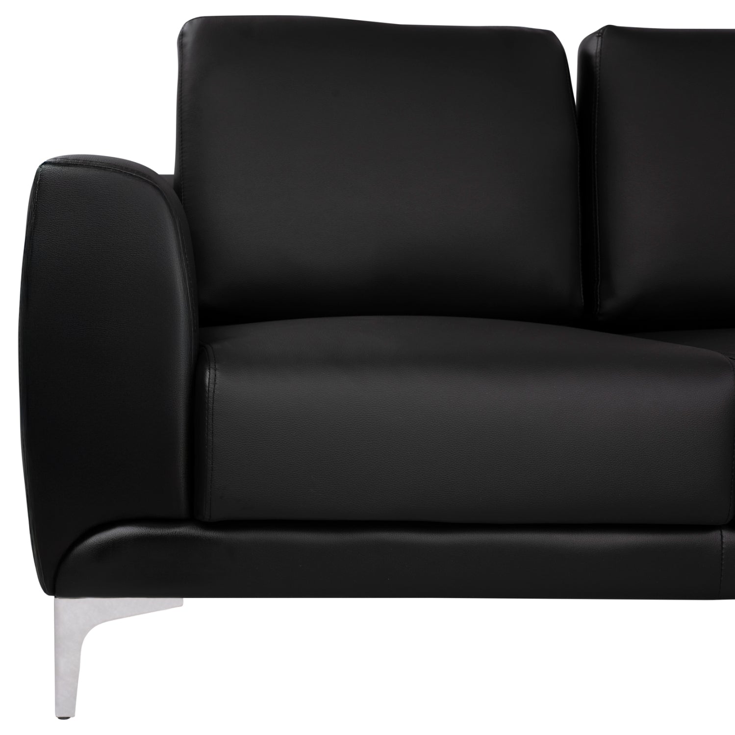 Диван двуместен Kenzie с черен pu 142x81x81 см