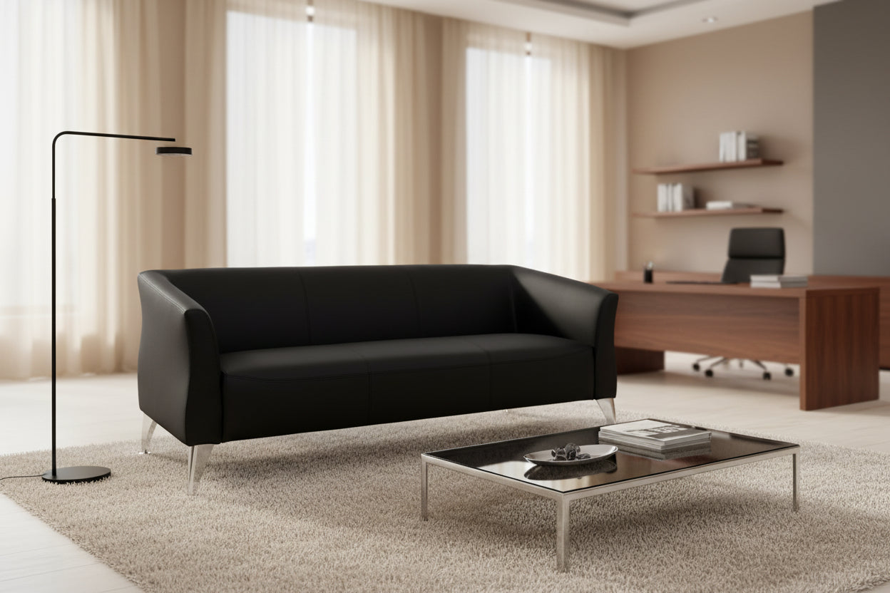 Триместен диван  KIANA  3/ PU /черен 180x75x71см