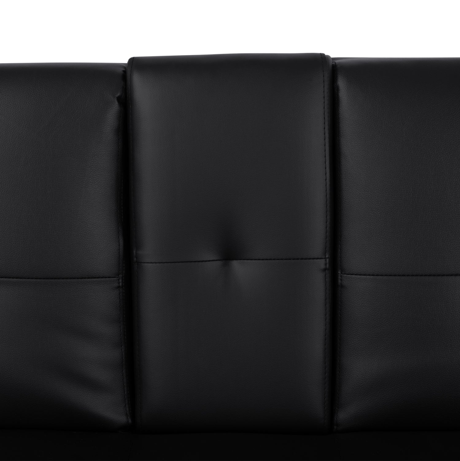 Benin разтегателен диван с черен pu 165x76,5x79 см и сгъваема ръкана