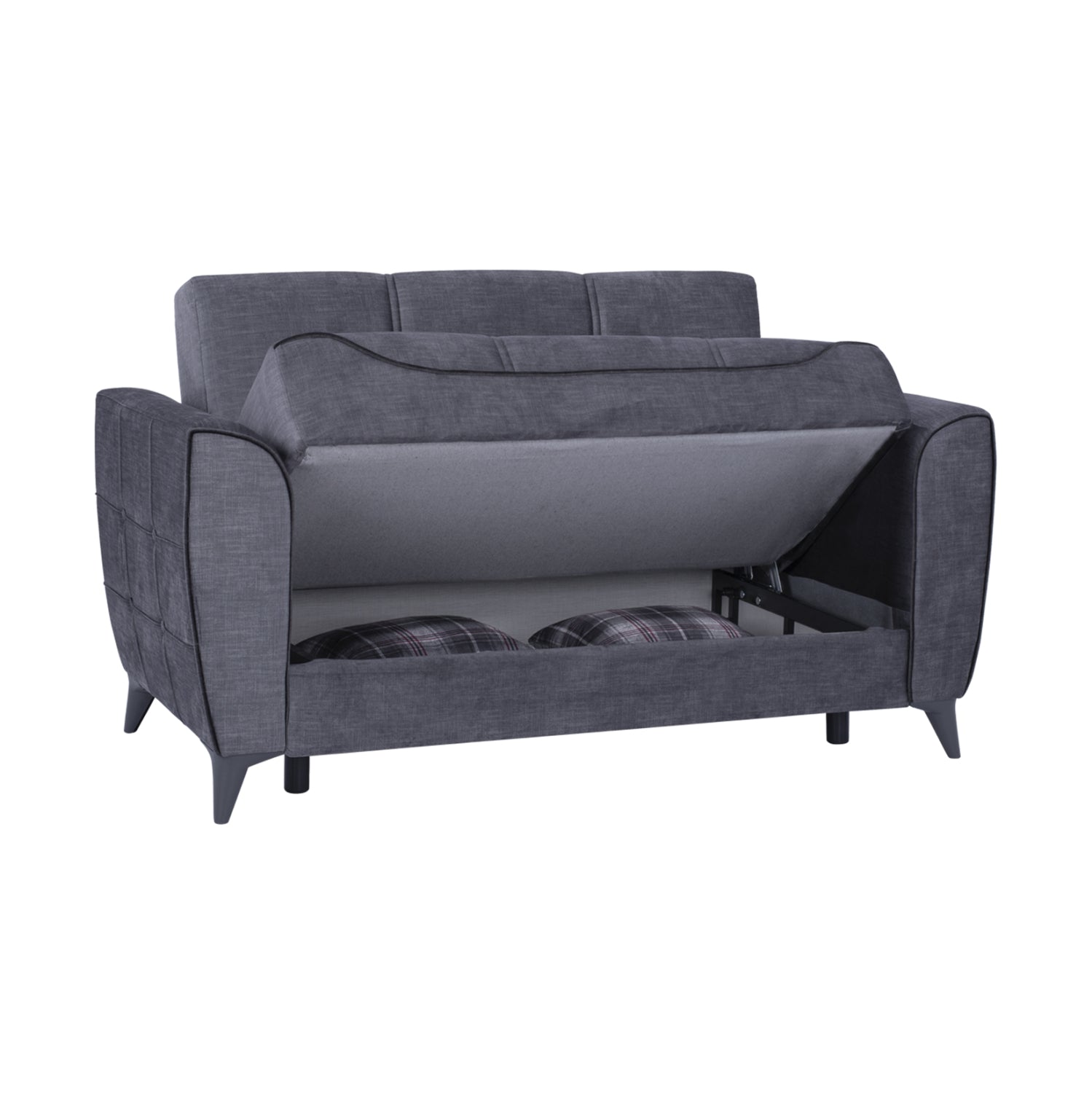 Двуместен диван HYANA сив с тъмносив плат 156x80x88 см