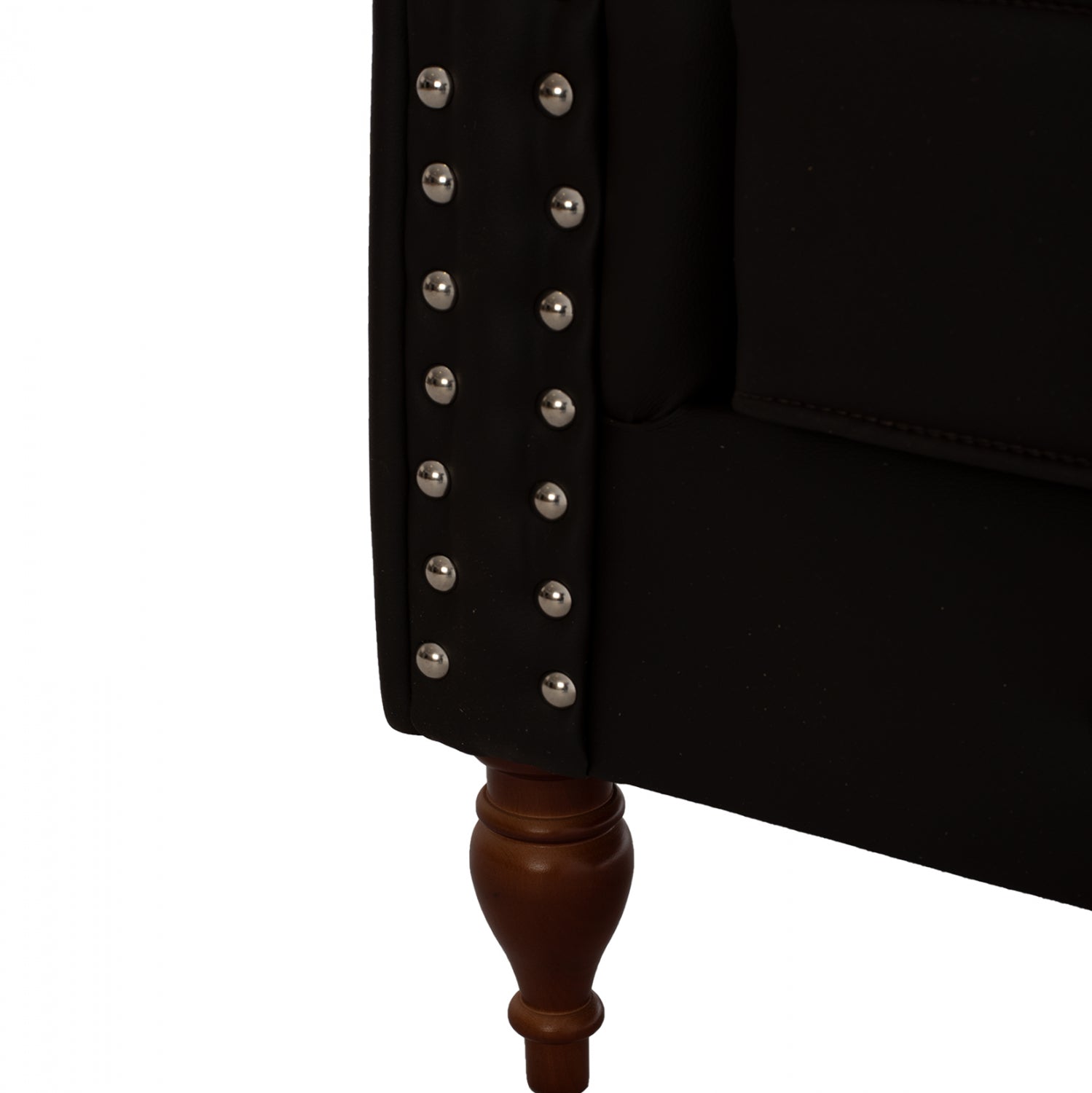 Диван честърфилдеко кожа в черен цвят