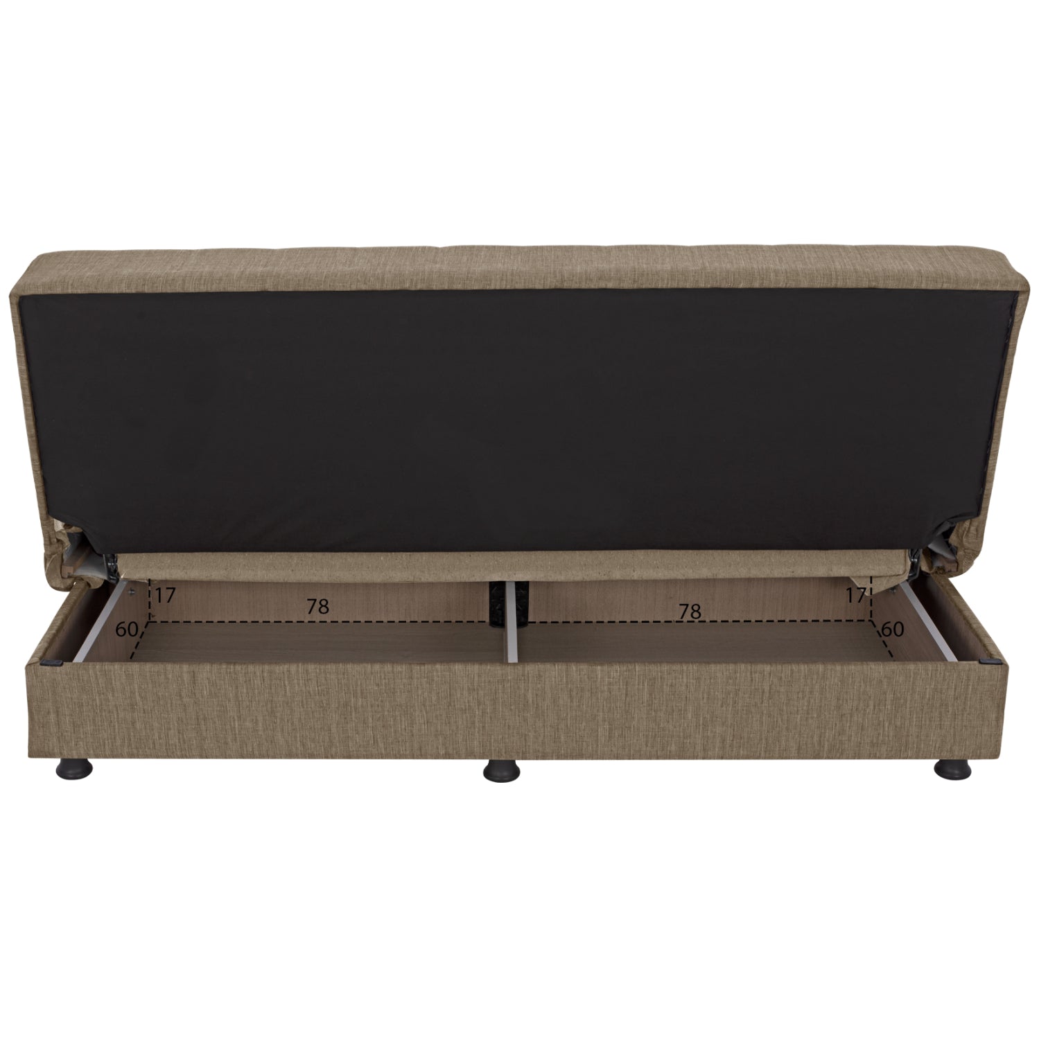 Разтегателен диван  ANDRI , триместен, кафяв, 180x72x77см