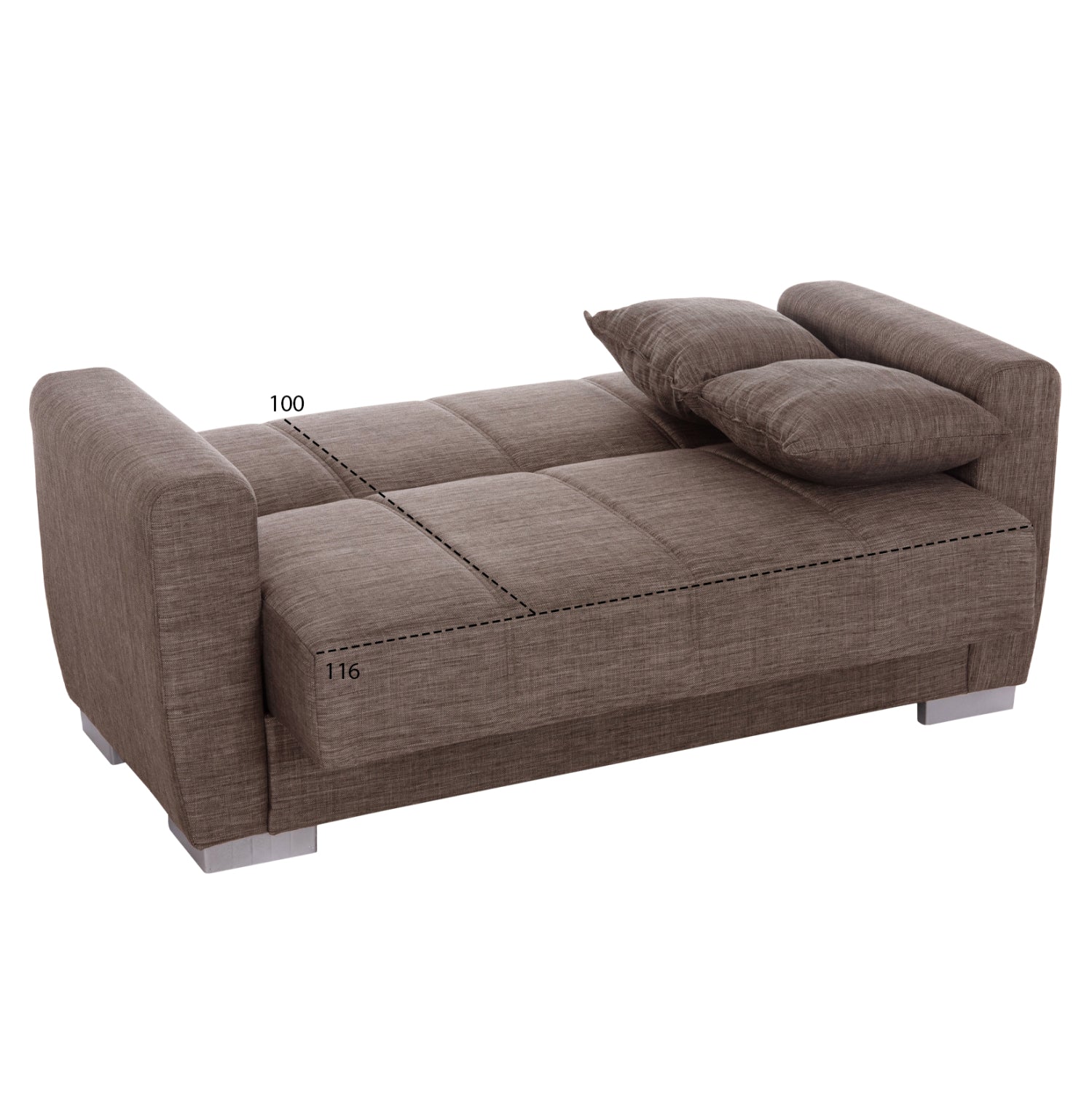 Диван POLYA бежов цвят 153x87x77 см.