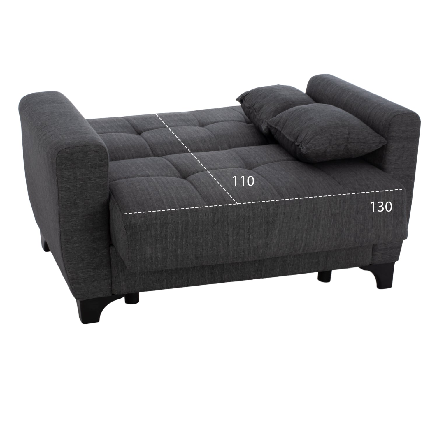 Диван HEMA сив цвят 160x84x88 см