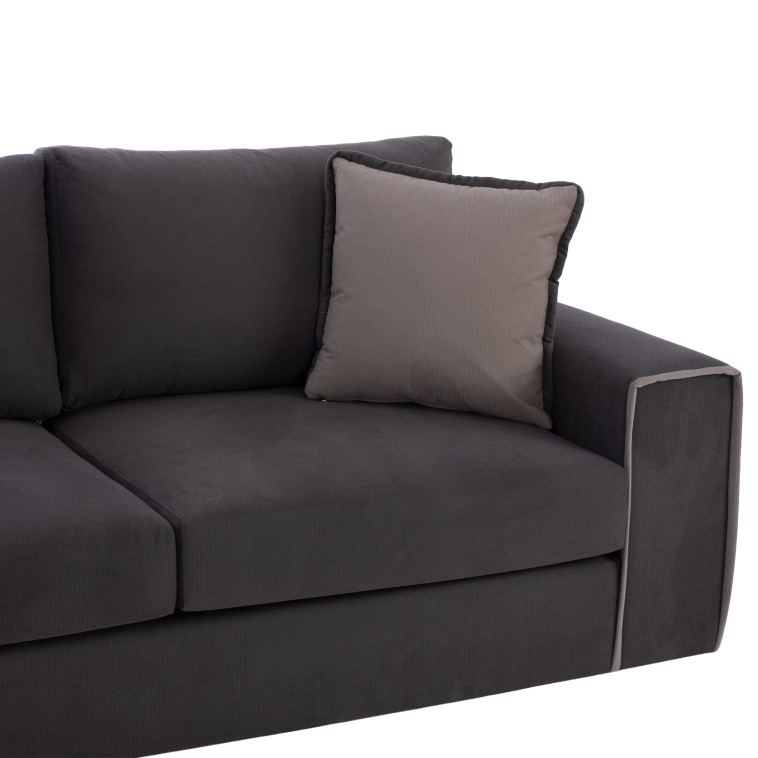 Ляв ъглов диван Home сив  плат 270x225x90см