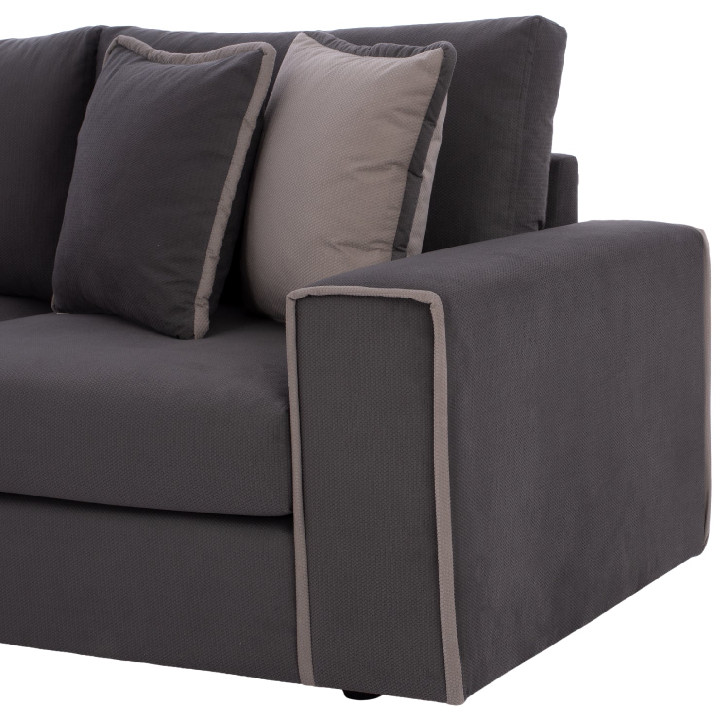 Ляв ъглов диван Home сив  плат 270x225x90см
