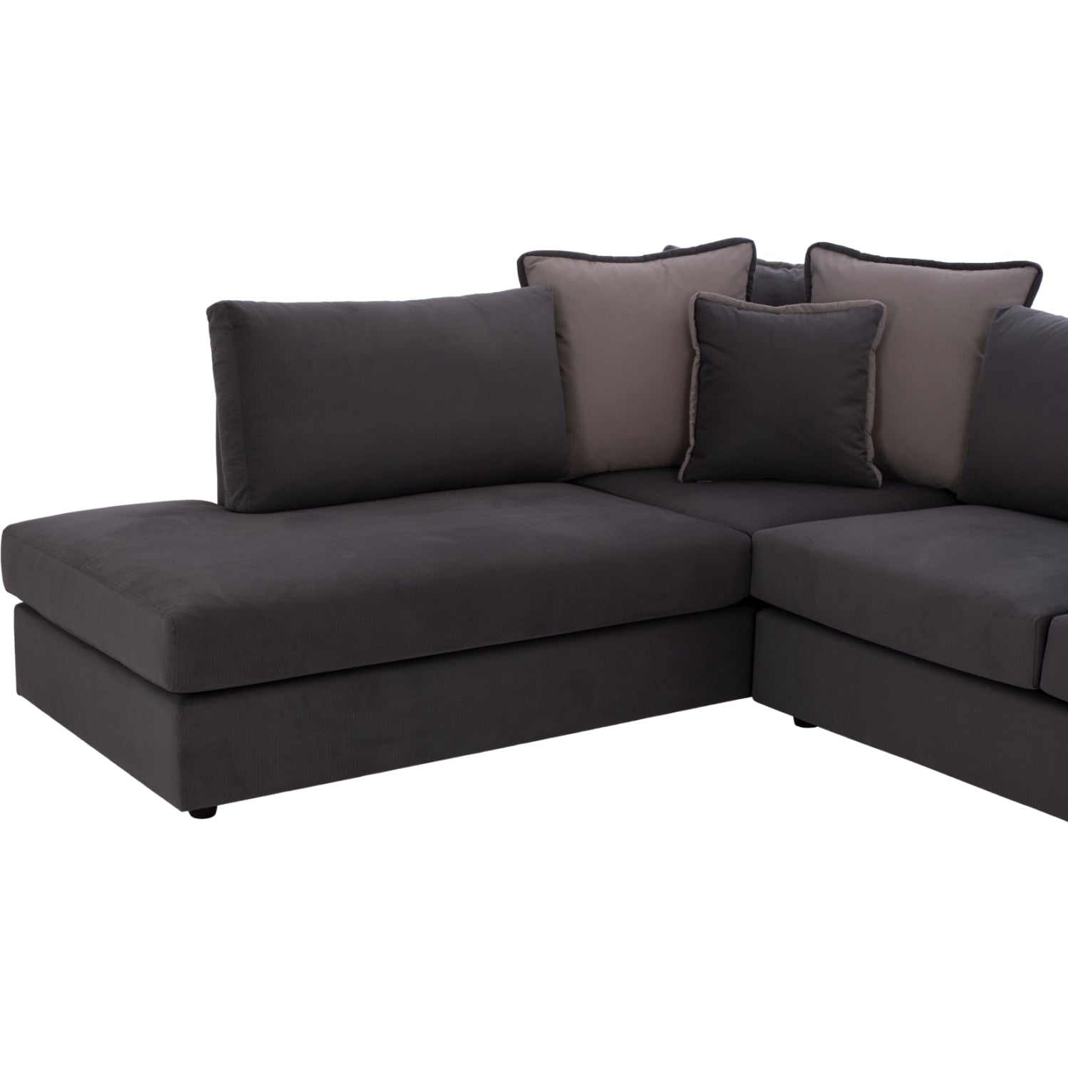 Ляв ъглов диван Home сив  плат 270x225x90см