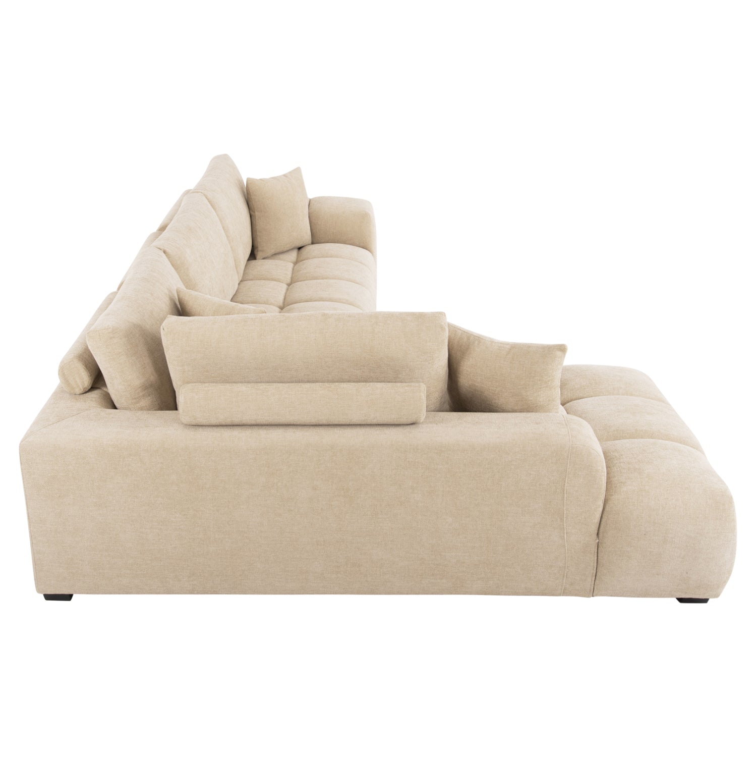 Ъглов диван (ляв)COVEN, плат екрю 298x102-208x85всм.