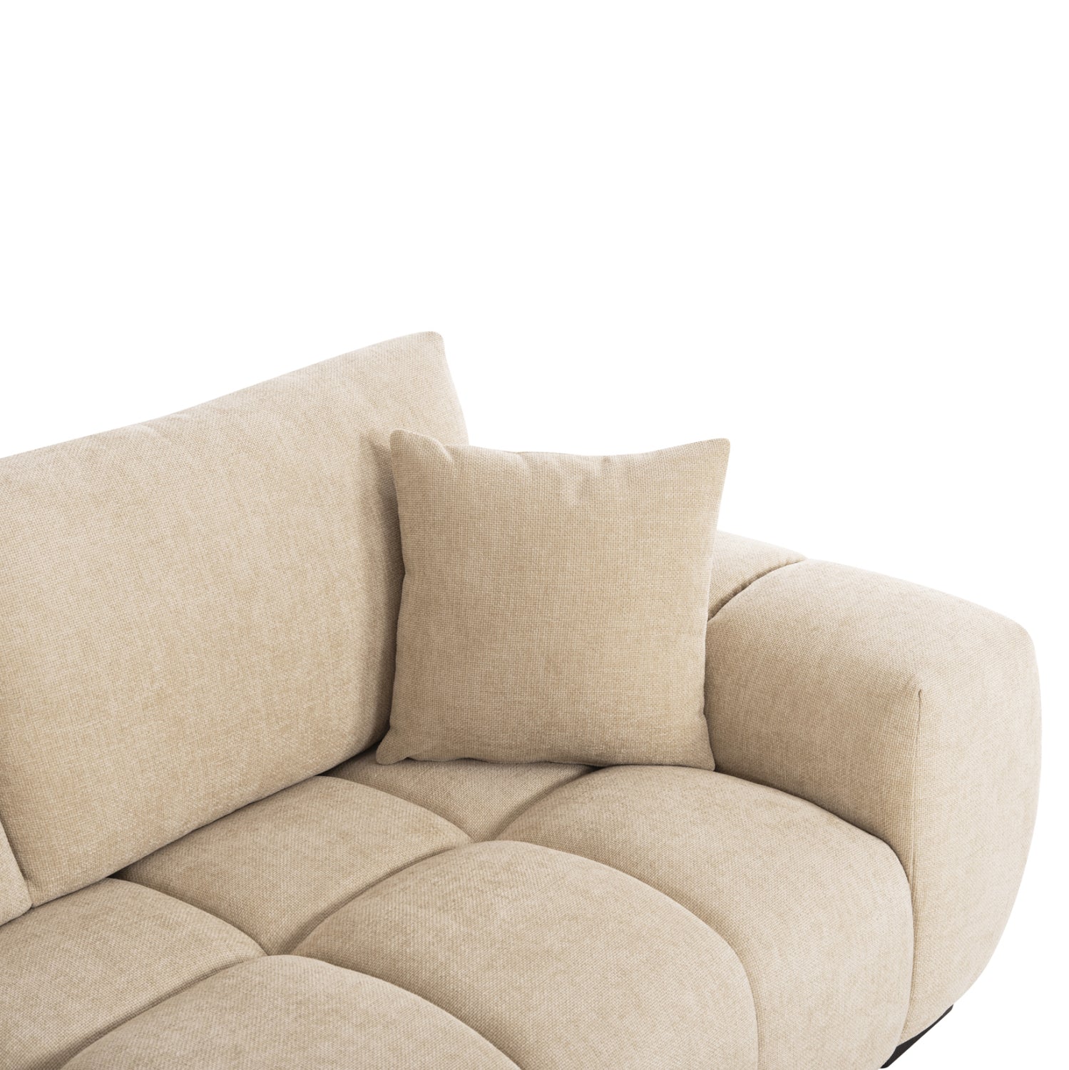 Ъглов диван (ляв)COVEN, плат екрю 298x102-208x85всм.