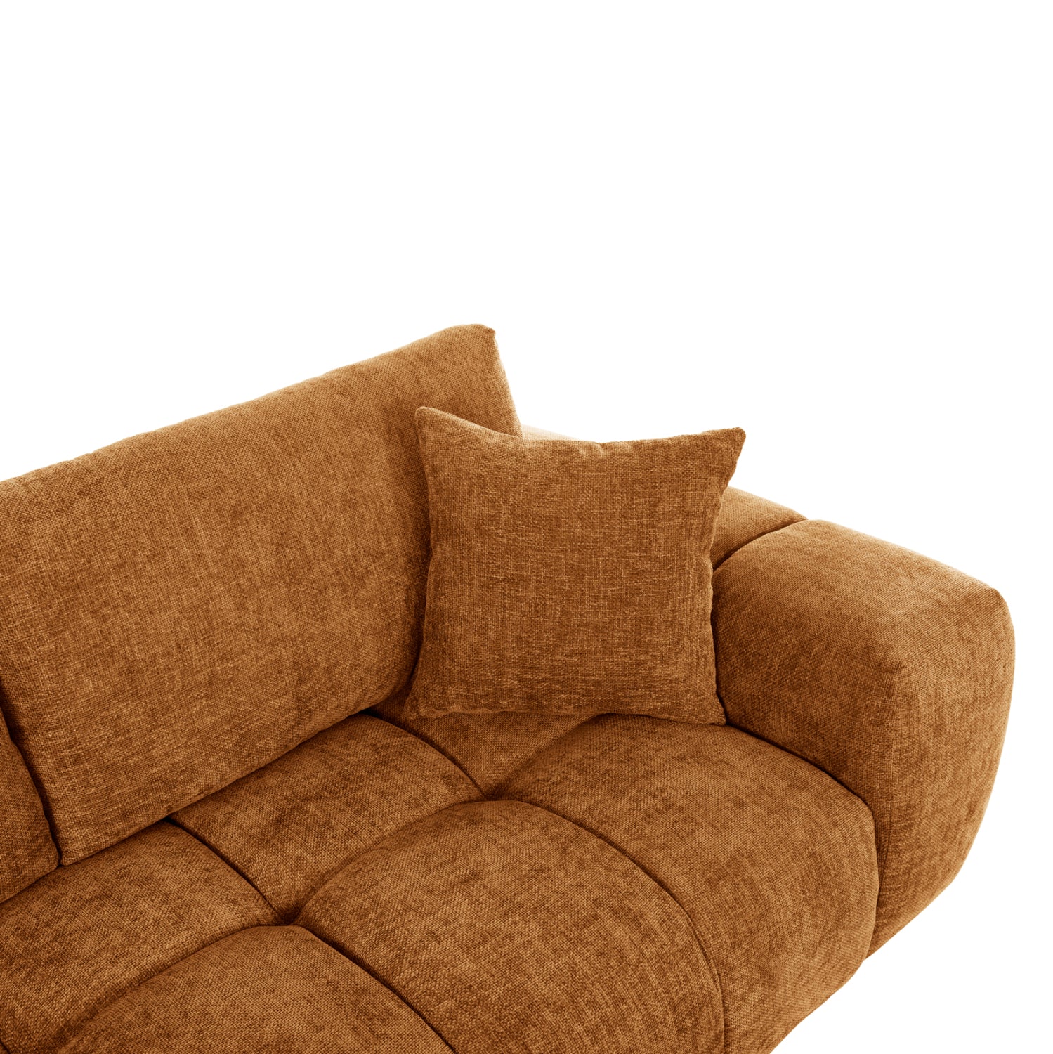 Ъглов диван (ляв) Coven тухлено червен плат 298x102-208x85всм.