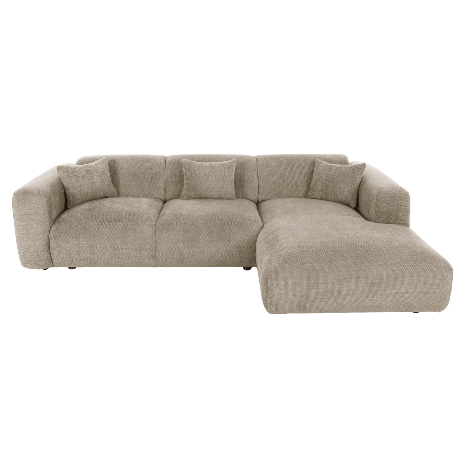 Ъглов диван бежов BRICKEN 110-282х98-160х72см