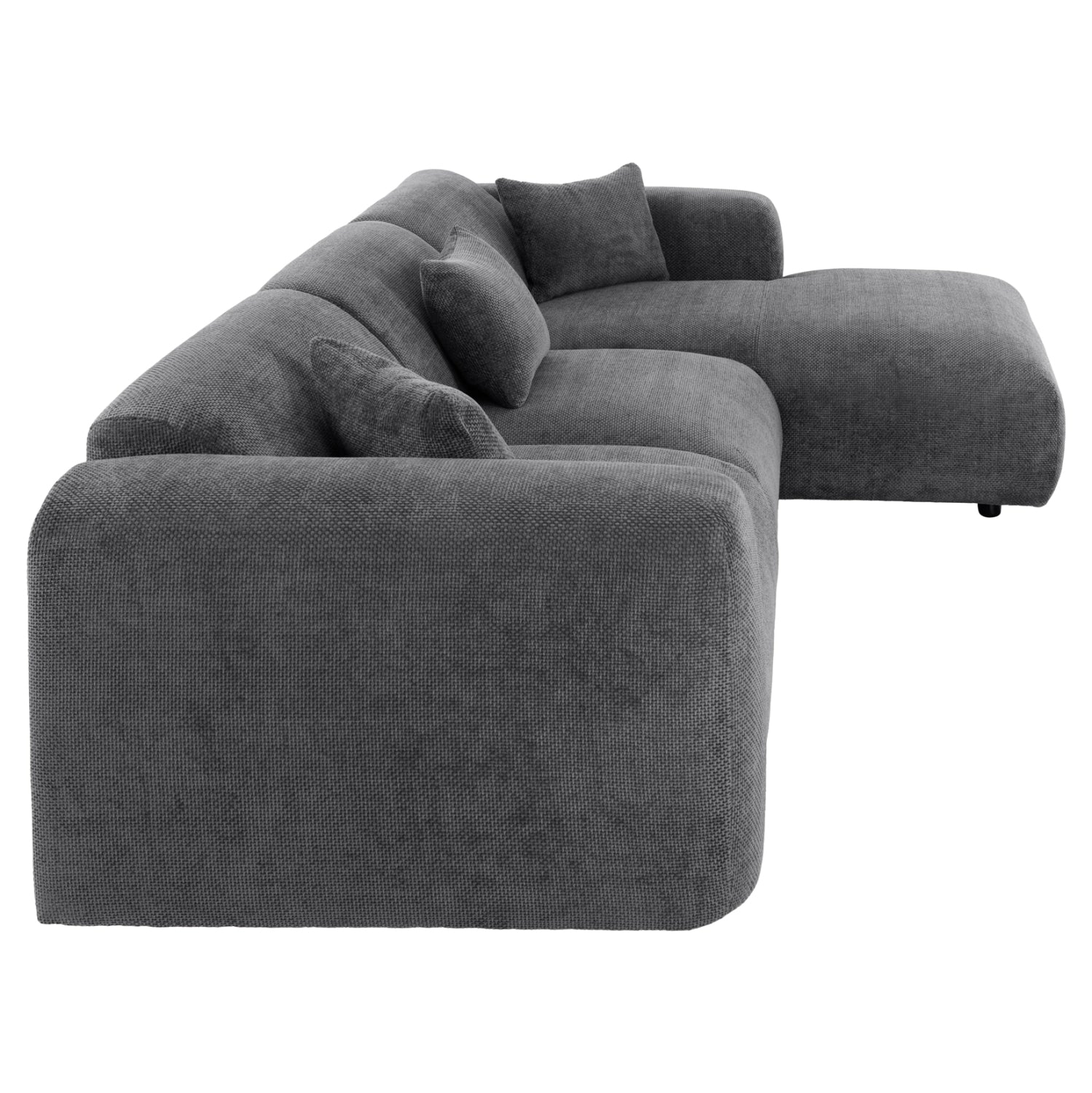 Ъглов диван BRICKEN десен ъгъл цвят антрацит 110-282x98-160x72