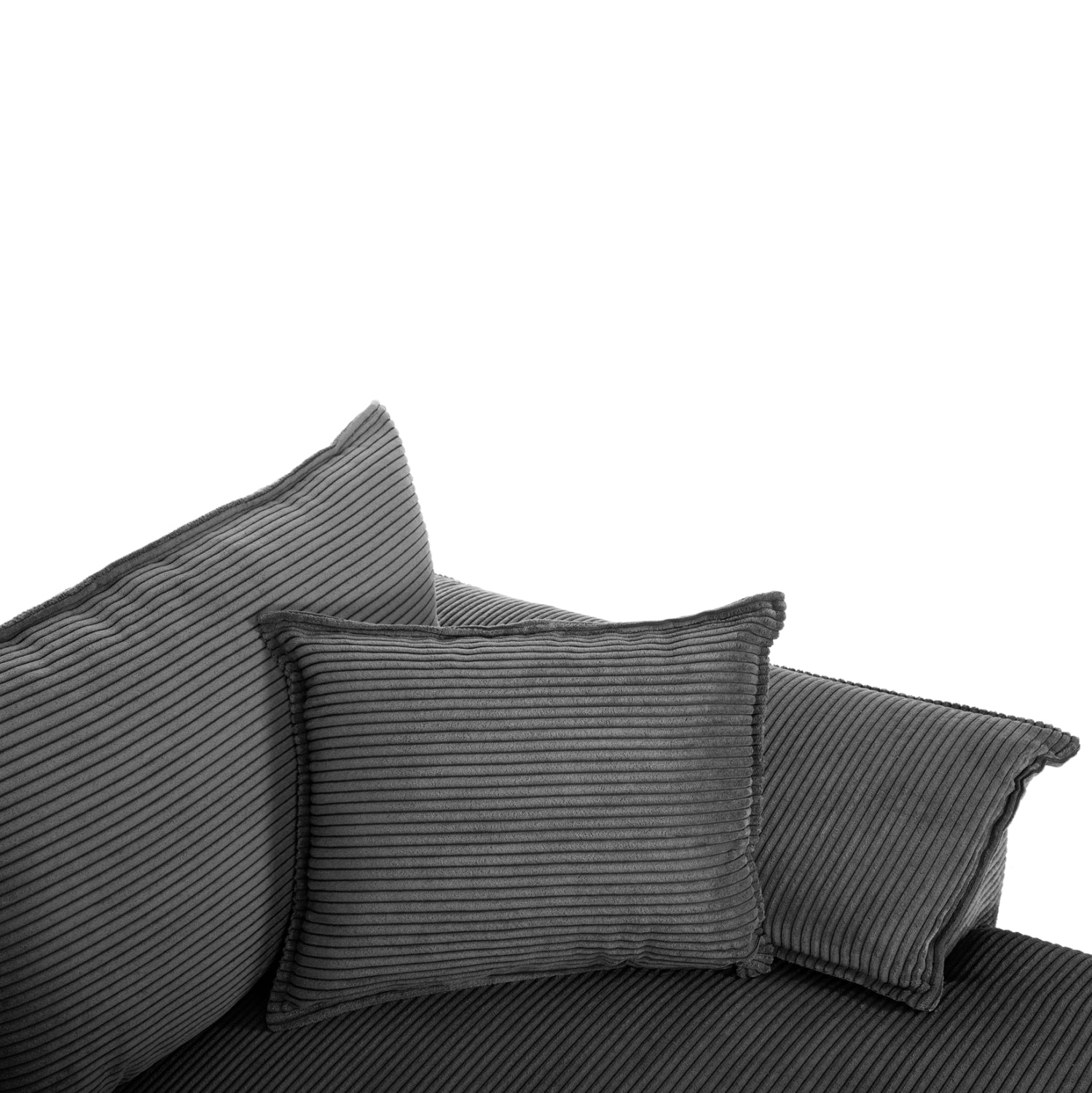 Ъглов диван Aлдо десен ъгъл сив цвят 256x159x87