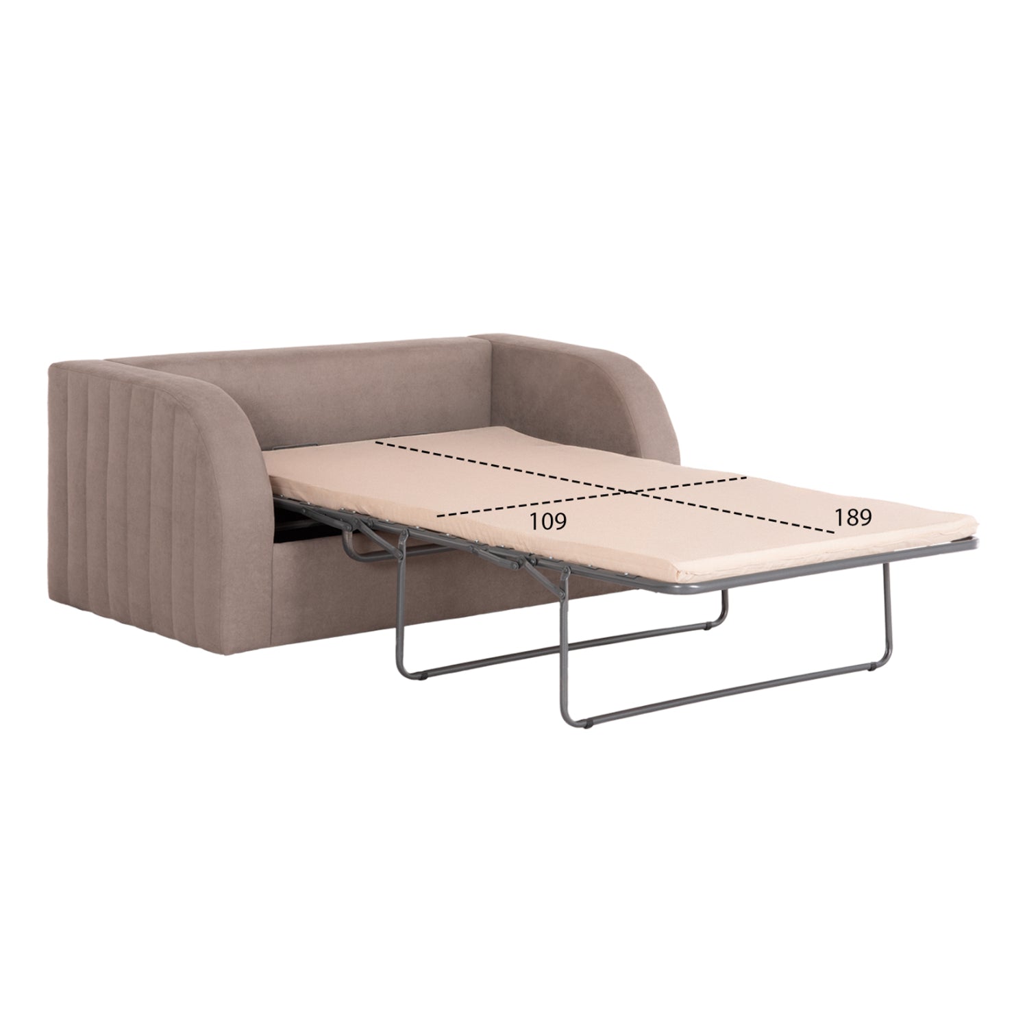 Диван легло ilsa бежов дамас сгънат с матрак 160x88x68h