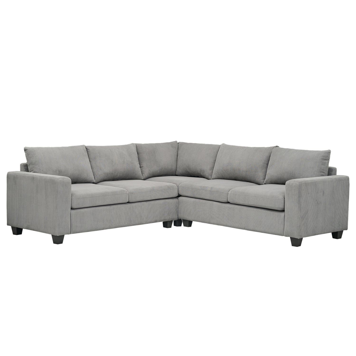 Ъглов диван calder grey, платов, 254x254x90 (седалка)x91см.