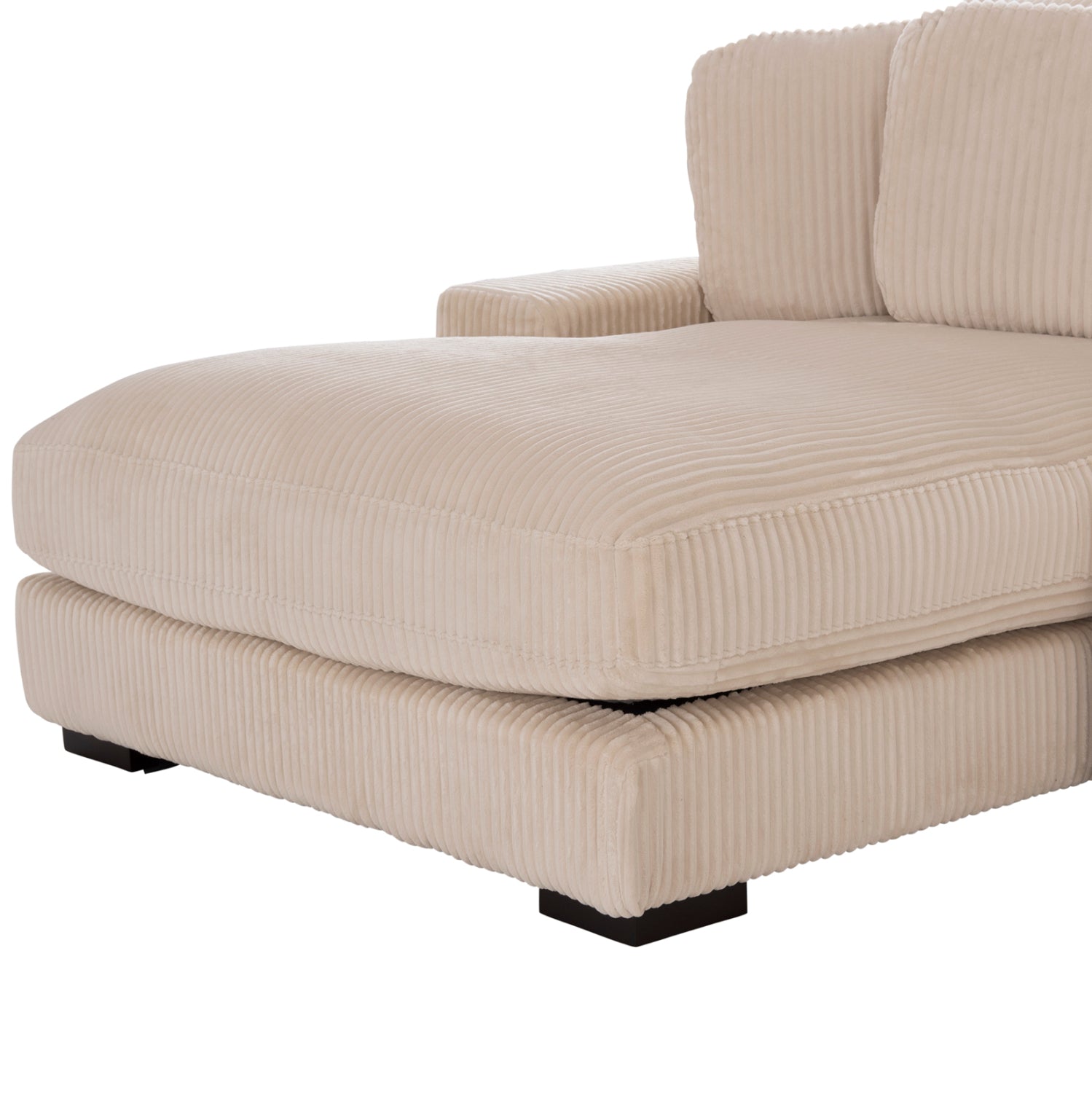 Ляв ъглов диван Cranfield  бежов раиран плат 313x169(ъгъл)x80всм.