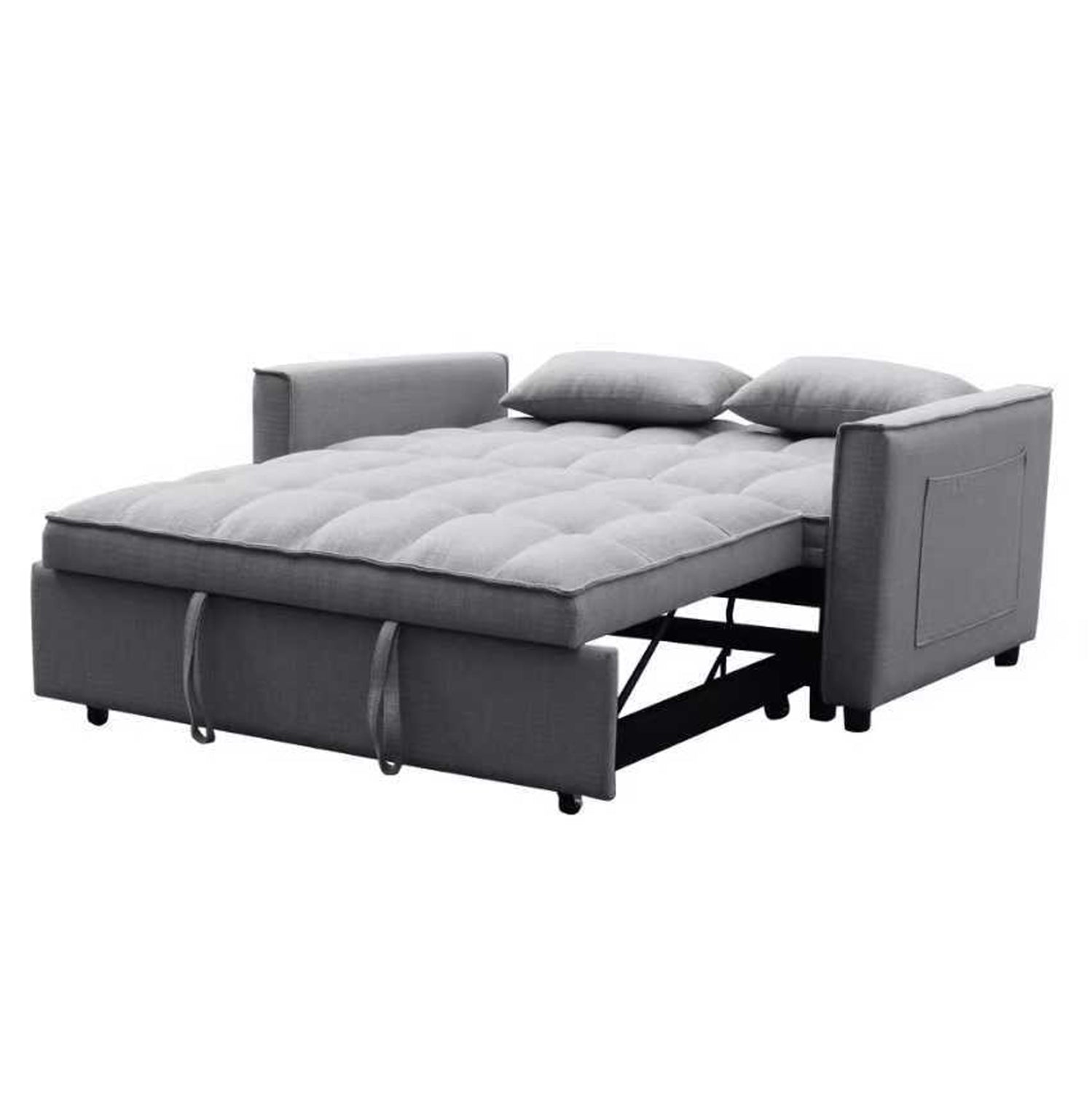 Двуместен разтегаем диван Borg сив плат 142x94x78см