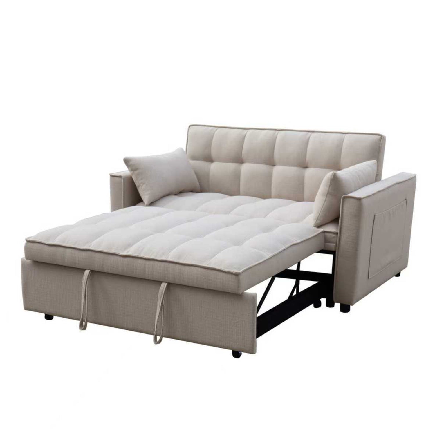 Двумесен разтегаем диван Borg бежов плат 142x94x78см